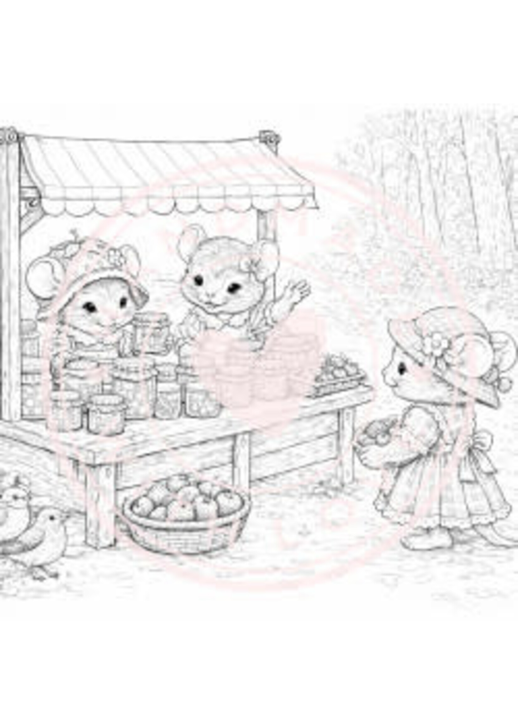 Juffrouw Muis - Coloring Pad - Sweet Strawberry  Geschikt voor kleurpotloden en markers  (met markers achterblad te gebruiken om doordrukken te voorkomen)