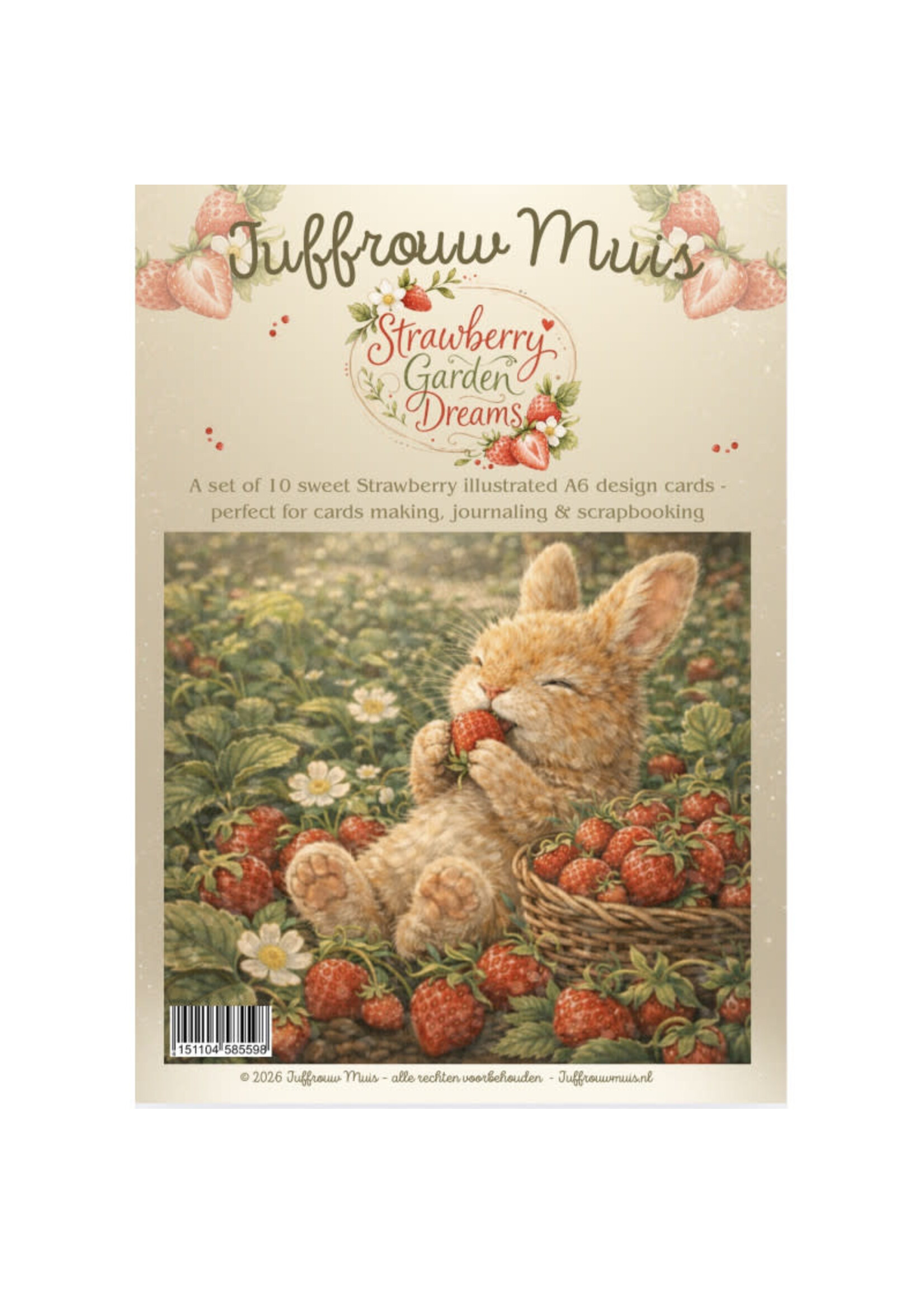 Paperpad Journal Cards - A6 - Strawberry Garden Dreams  10 pagina's enkelzijdig bedrukt