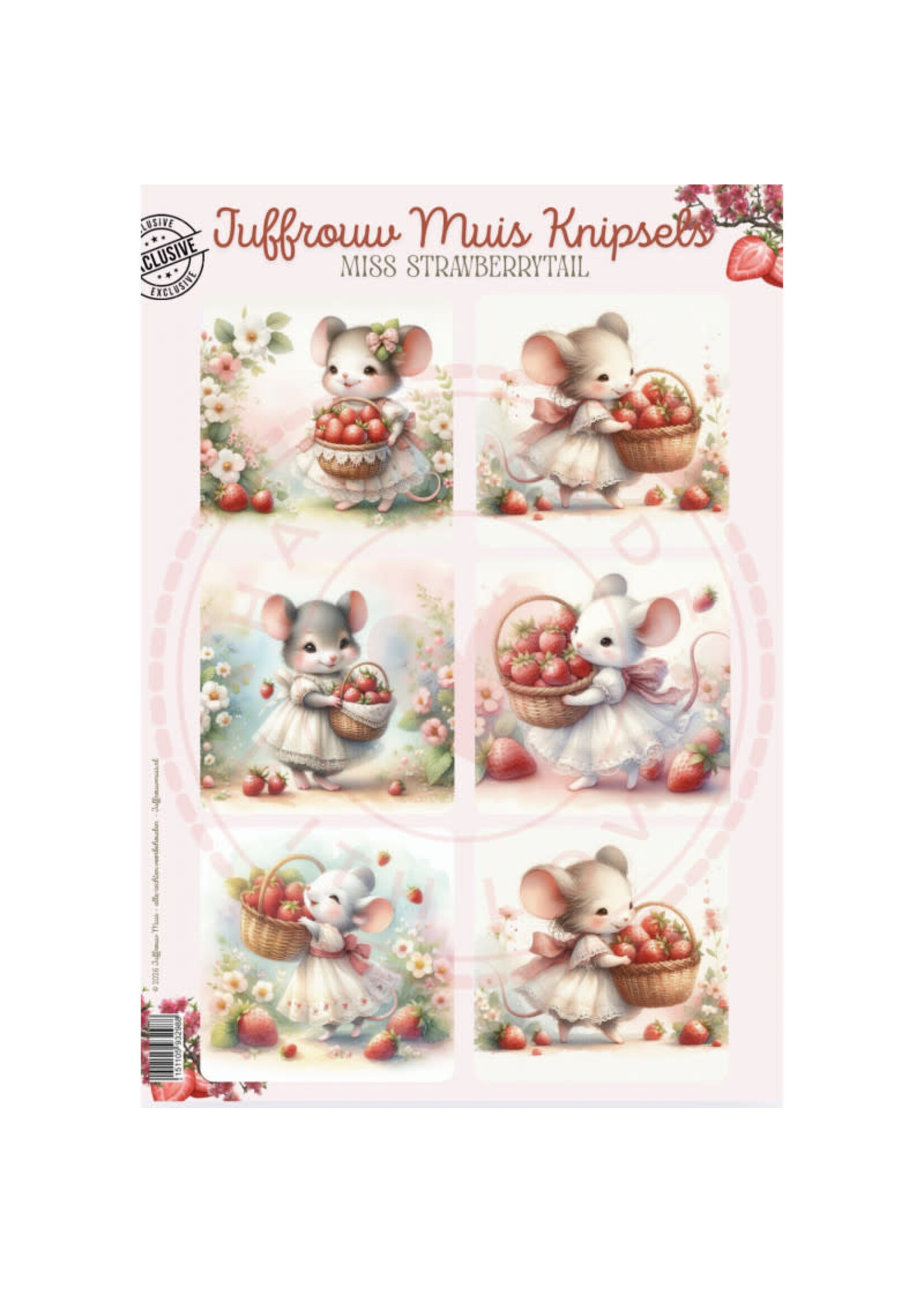 Juffrouw Muis Knipsel - Miss Strawberrytail