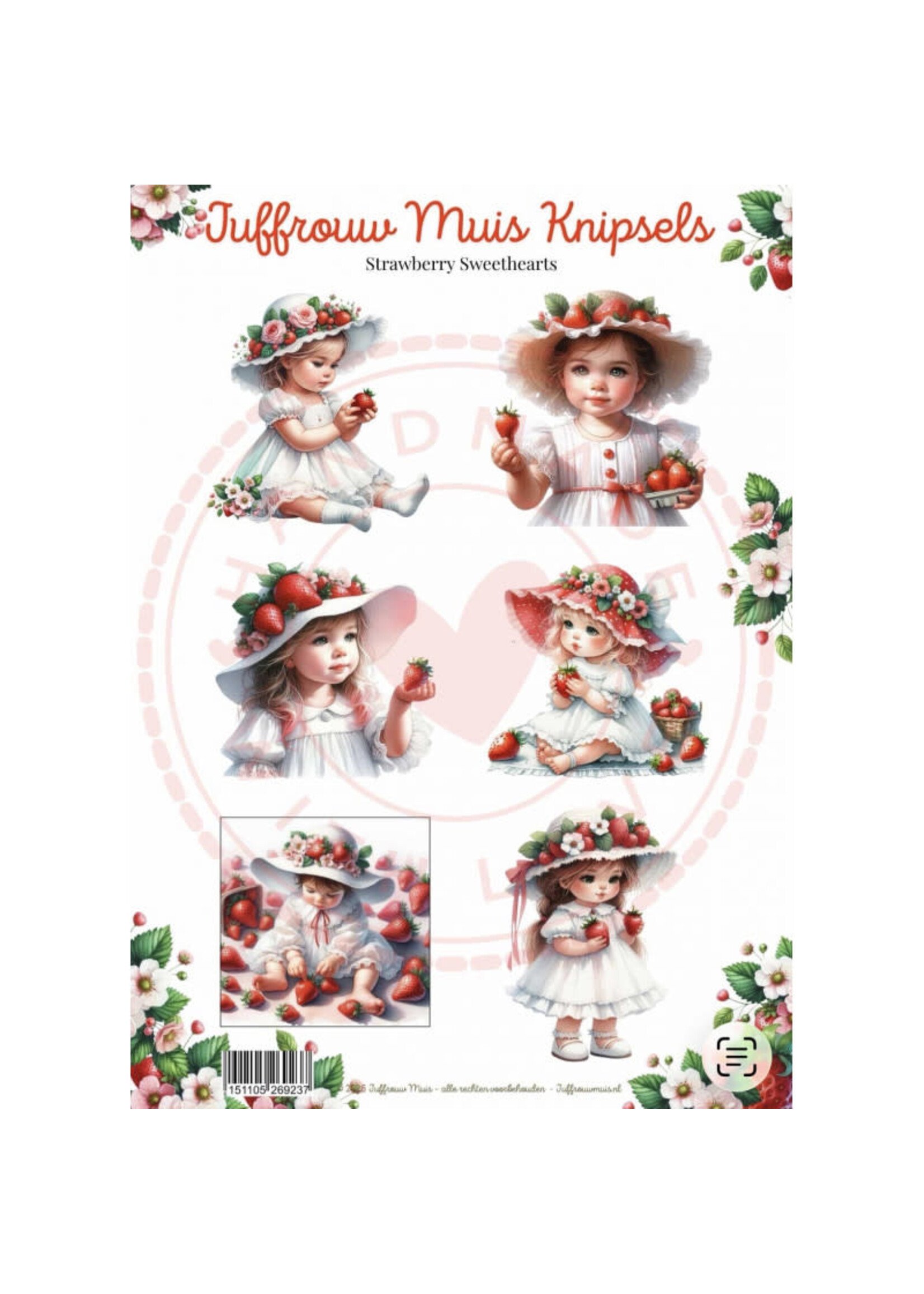 Juffrouw Muis Knipsel - Strawberry Sweethearts