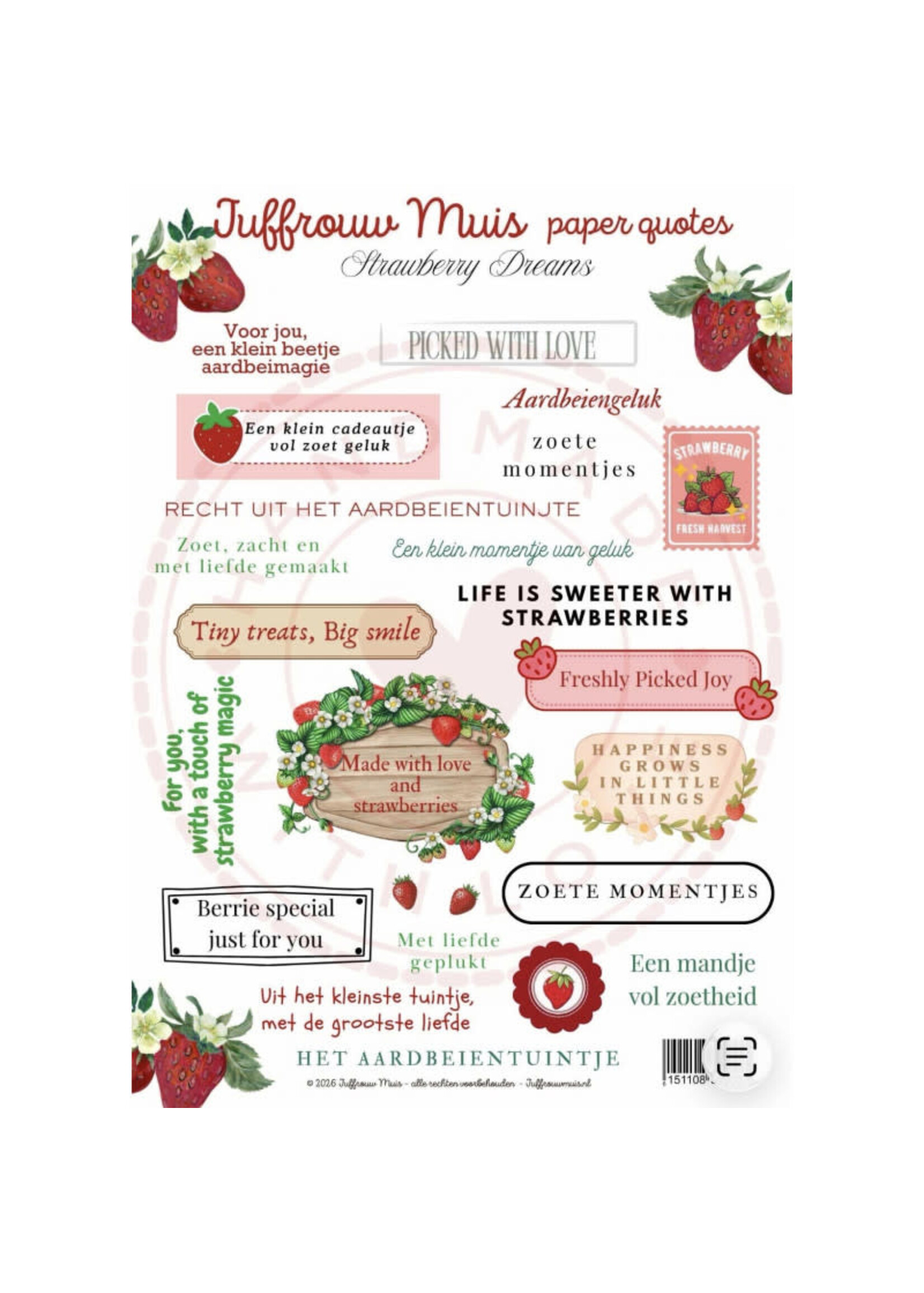 Juffrouw Muis Paper Quotes - Strawberry Garden Dreams