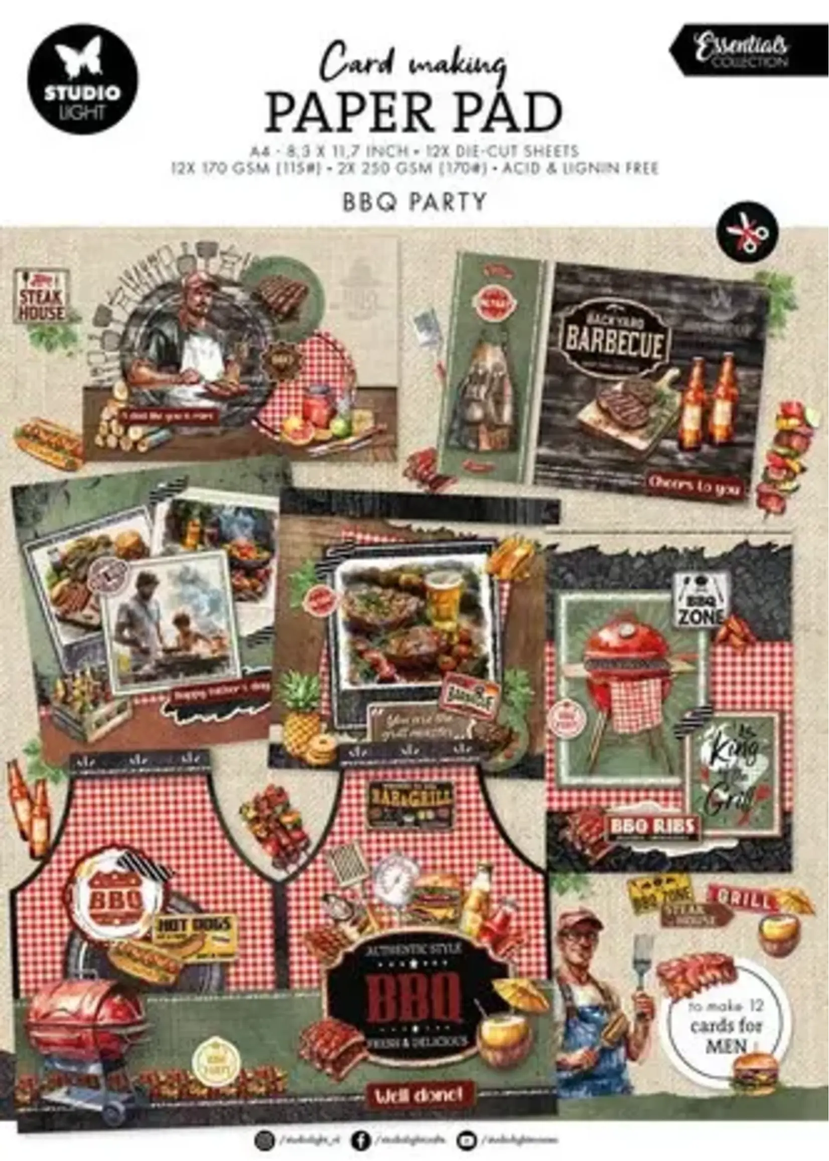 BBQ Party A4 Essentials Card Making Paper Pad (SL-ES-CMP27)
