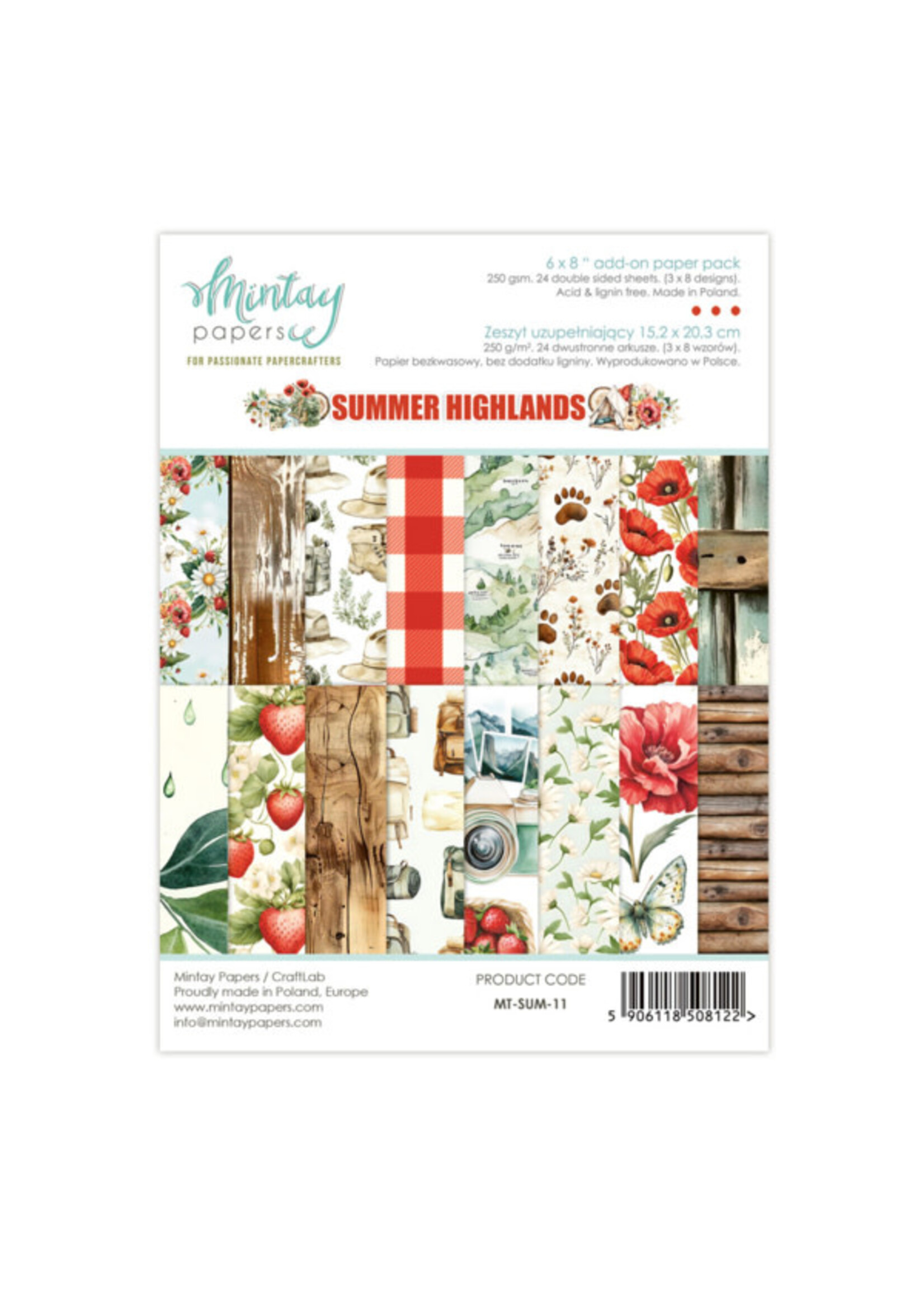 6 x 8 Aanvullend Papierblok - Summer Highlands