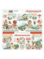 12 x 12 Chipboard Ephemera Vel - Summer Highlands