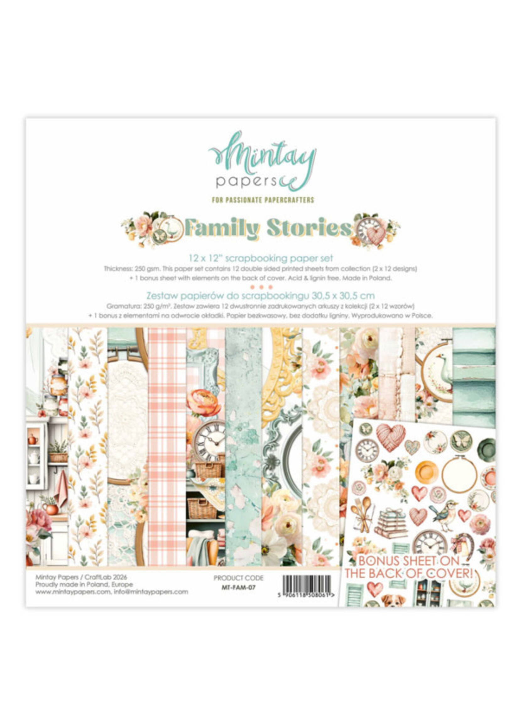 12 x 12 Papieren Set - Familieverhalen