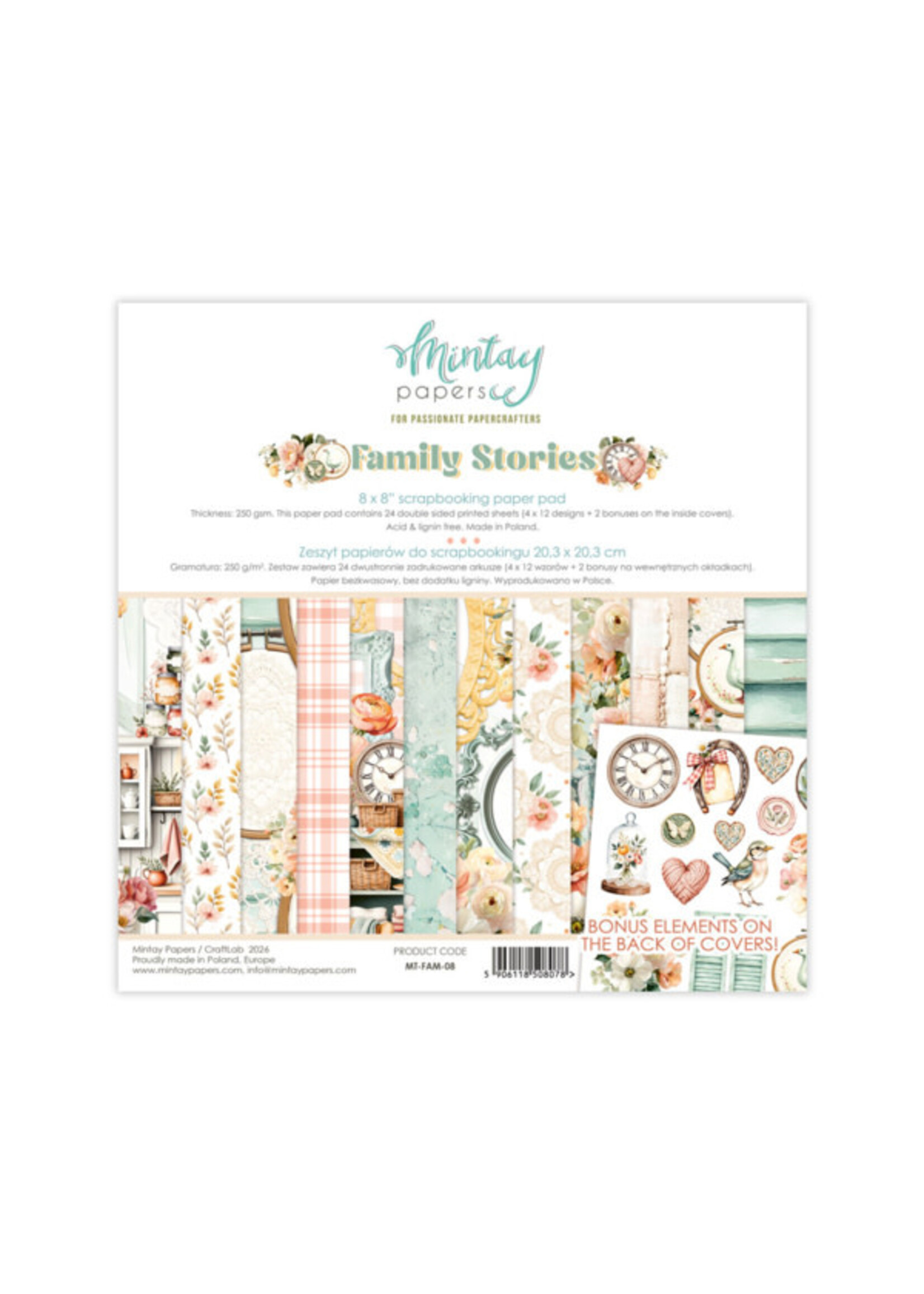 8 x 8 Papieren Blok - Familieverhalen