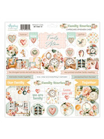 12 x 12 Stuk Karton Ephemera Vel - Familieverhalen