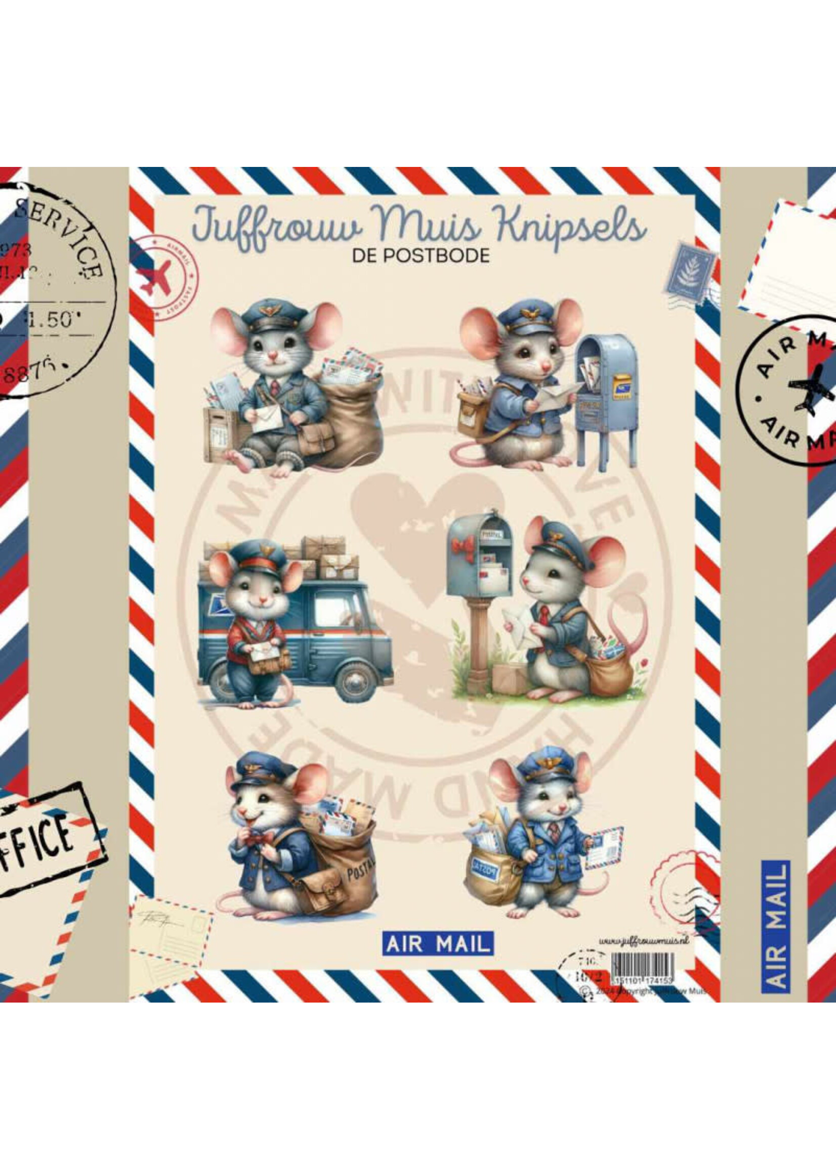 Juffrouw Muis Knipsel - De postbode