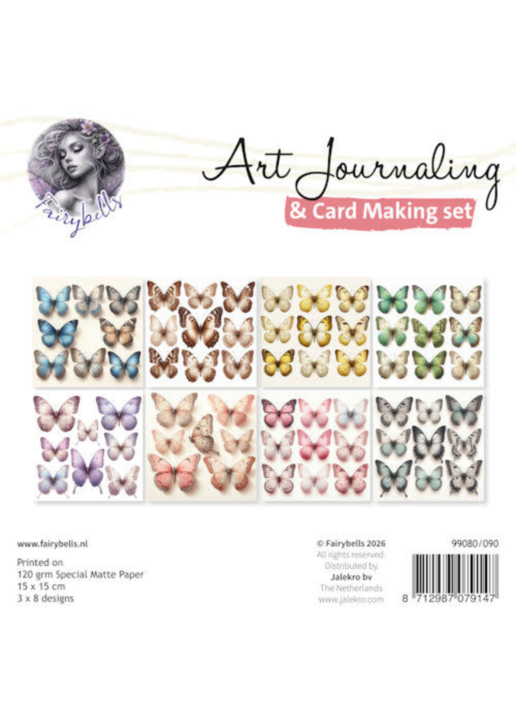 Art Journaling & Card Making Backgrounds Set Kleurrijke vlinders