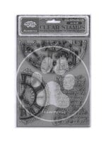 WTK240 - Stamperia Acrylstempel – Gardens of Time Half Clocks