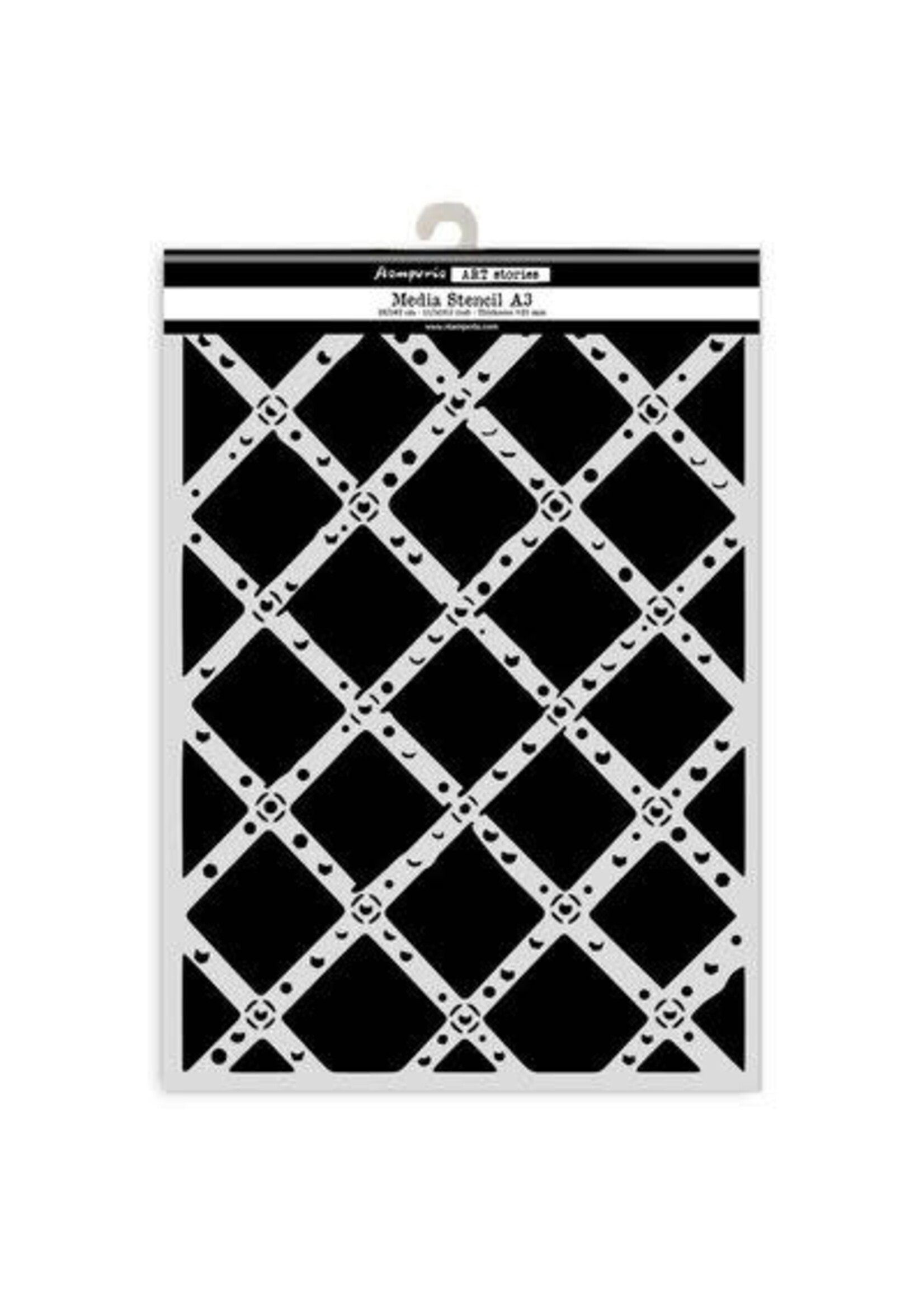 KSTDA3011 - Stamperia Sjabloon A3 – Diamond Grid Pattern