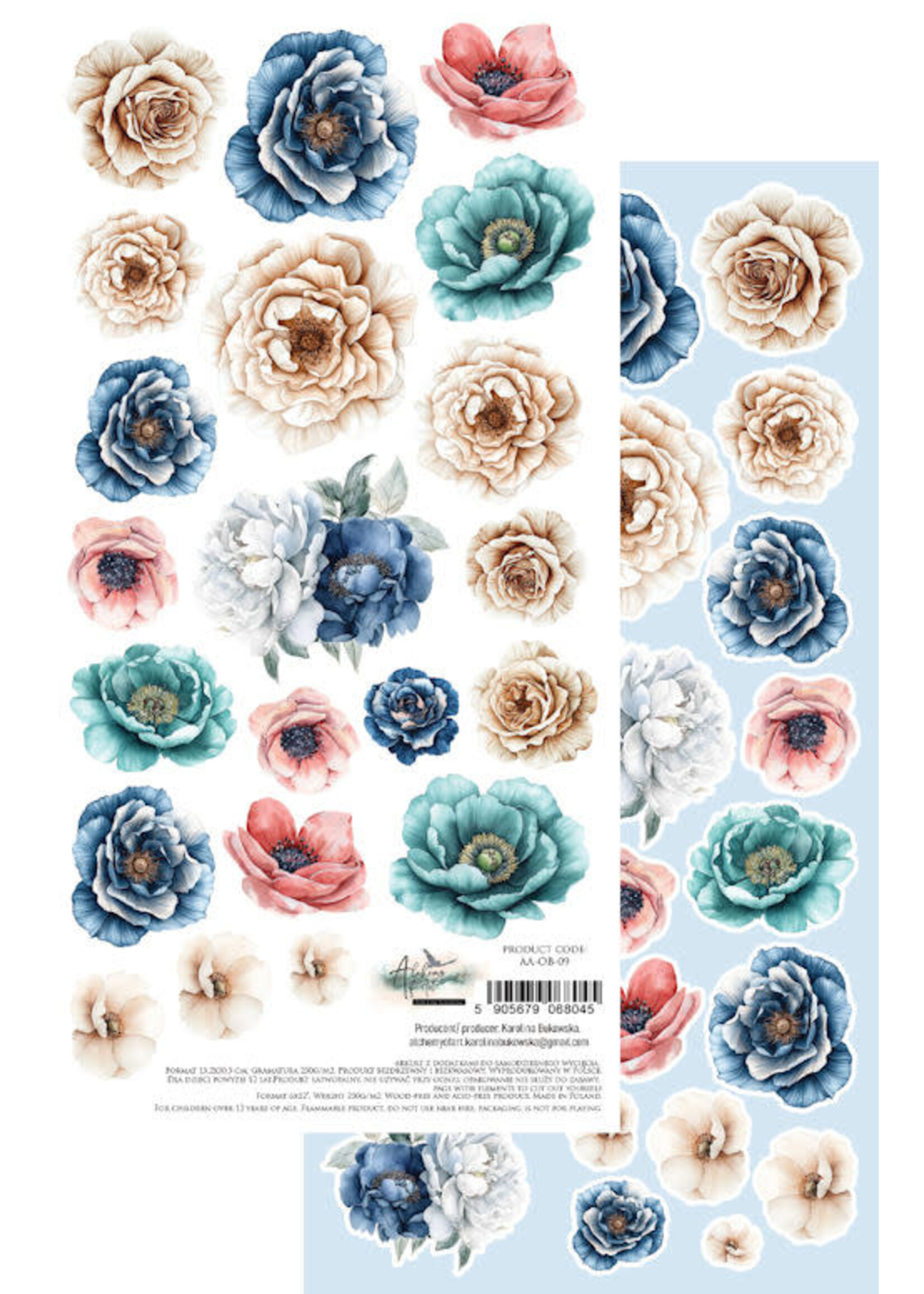 knipvel Alchemy of Art - 15x30 cm - Ocean Blue 09