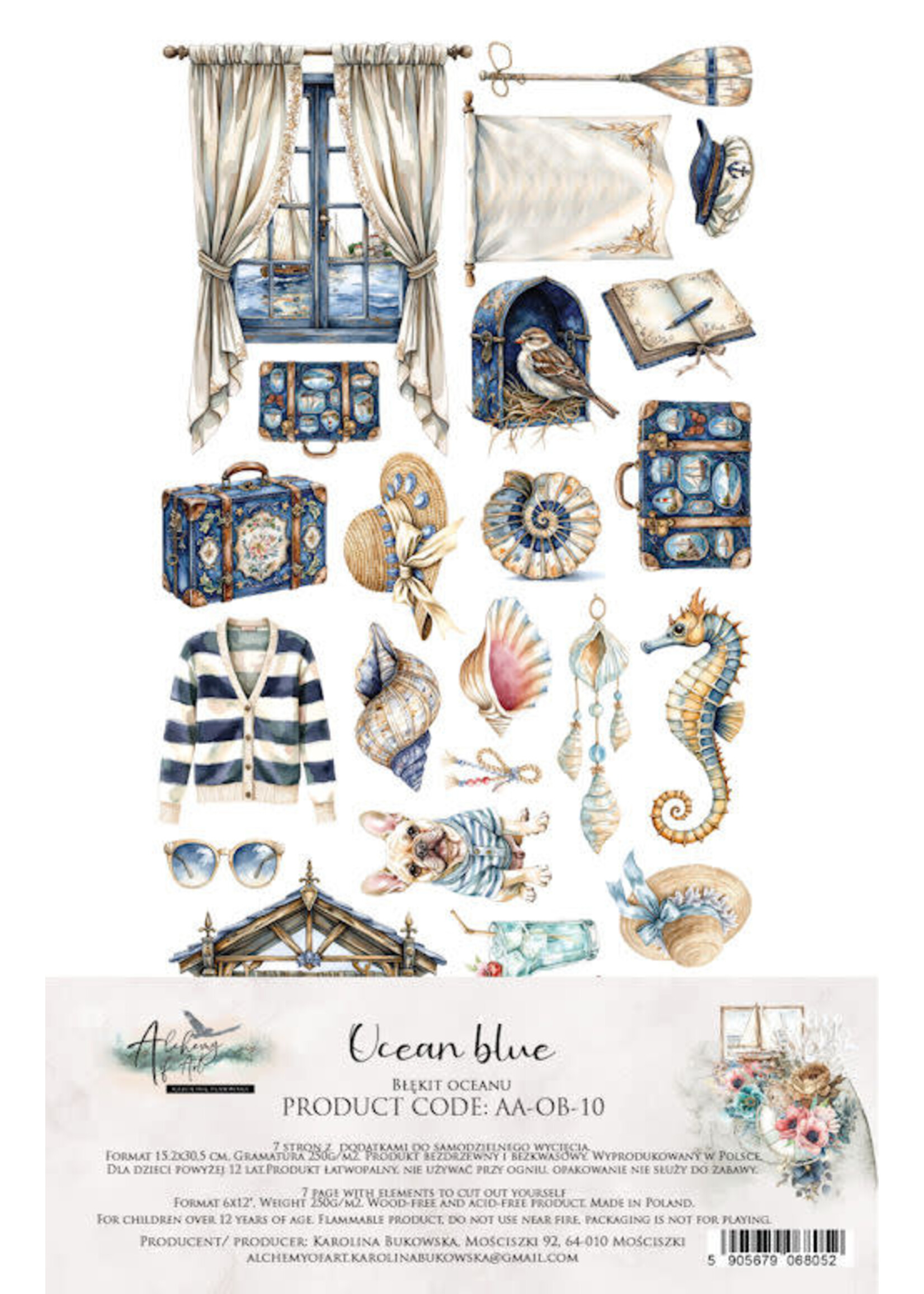 Alchemy of Art - 15x30 cm set - Ocean Blue 10 (7 vellen)