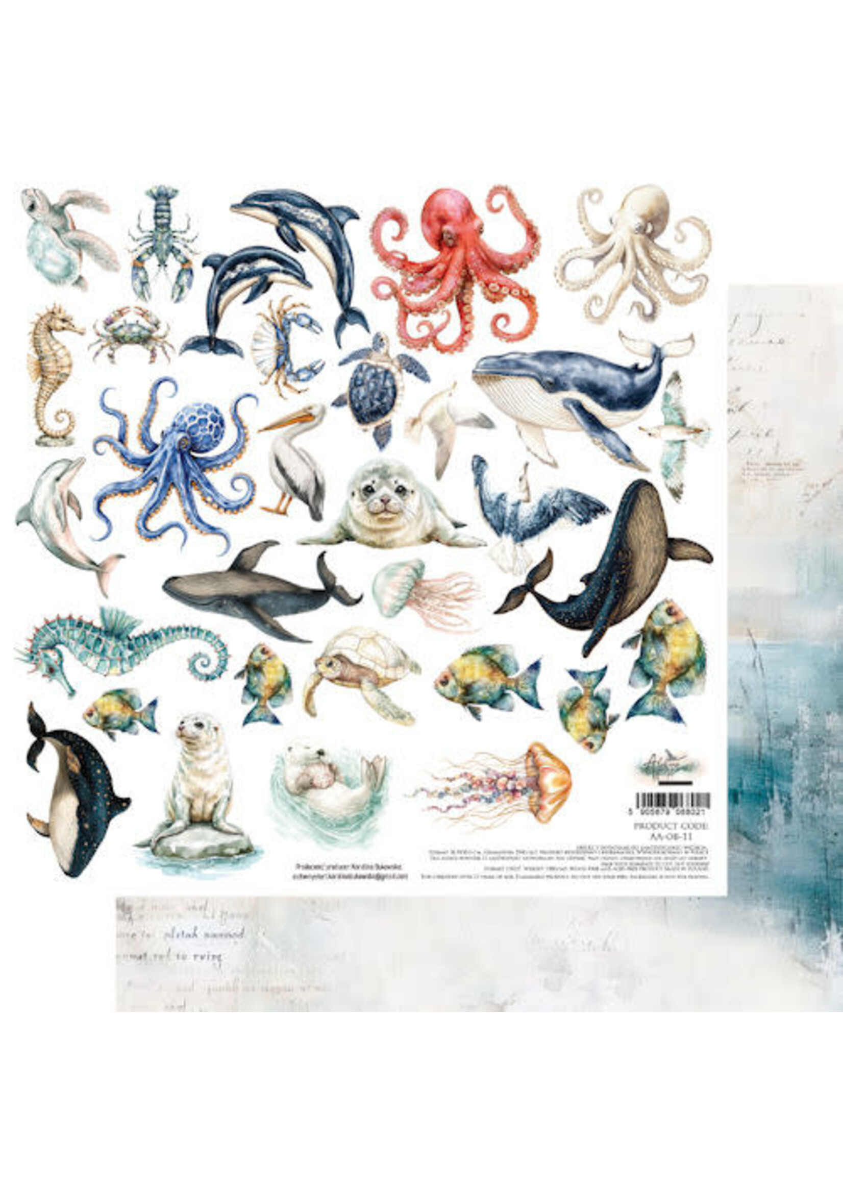 scrapvel Animals - Alchemy of Art - 30x30 cm - Ocean Blue 11