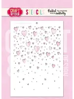 Floating Hearts A6 Stencil (SC019)