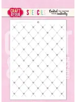 Heart Grid A6 Stencil (SC017)