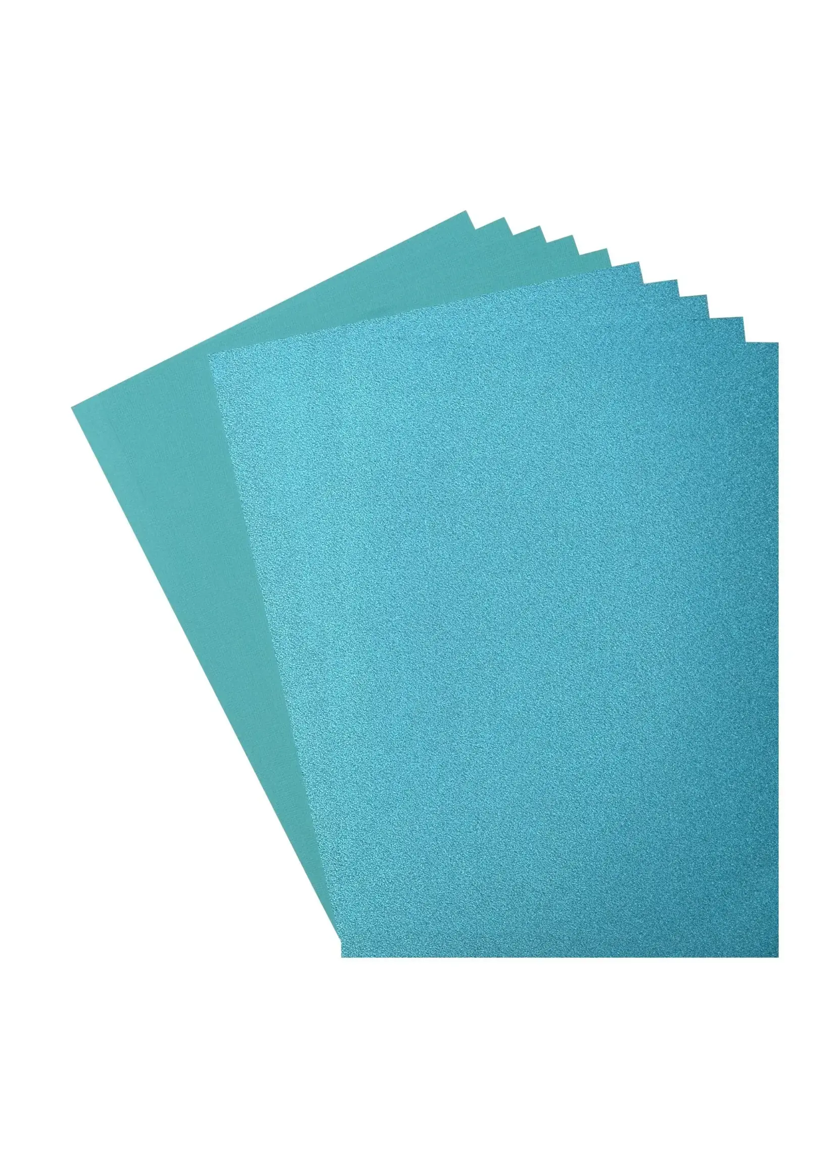 Florence • Glitter Papier en Cardstock Set 216g A4 10x Turquoise/Frosting Florence  800208-014