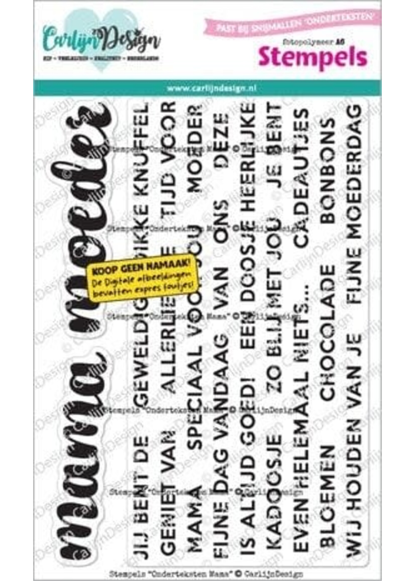 Stempels Onderteksten voor Mama by CarlijnDesign (CDST-0174)