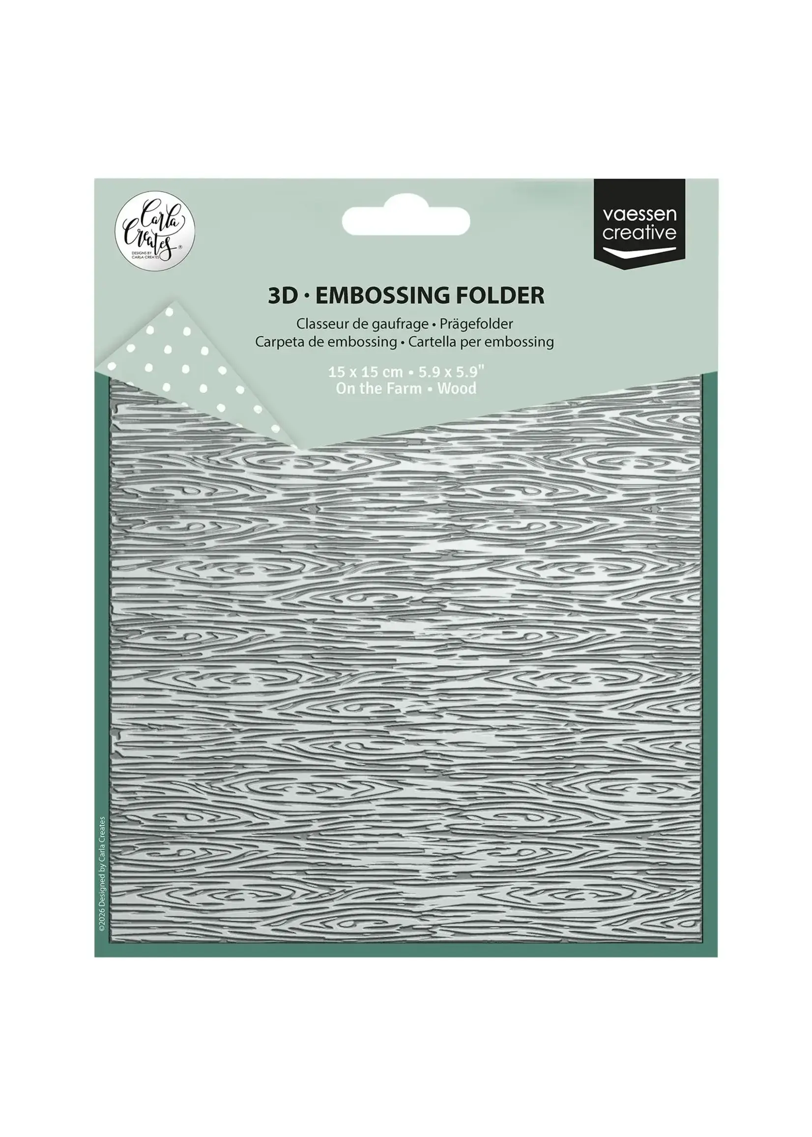 Vaessen Creative • Embossing Folder by Carla Creates Wood on the Farm 15x15cm Vaessen Creative CAR0407