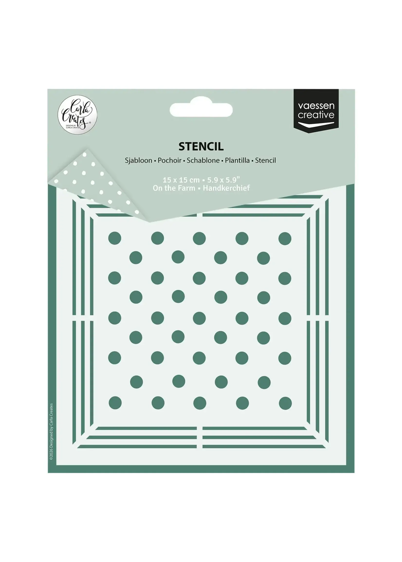 Vaessen Creative • Stencil by Carla Creates Handkerchief on the Farm 15x15cm Vaessen Creative CAR0409