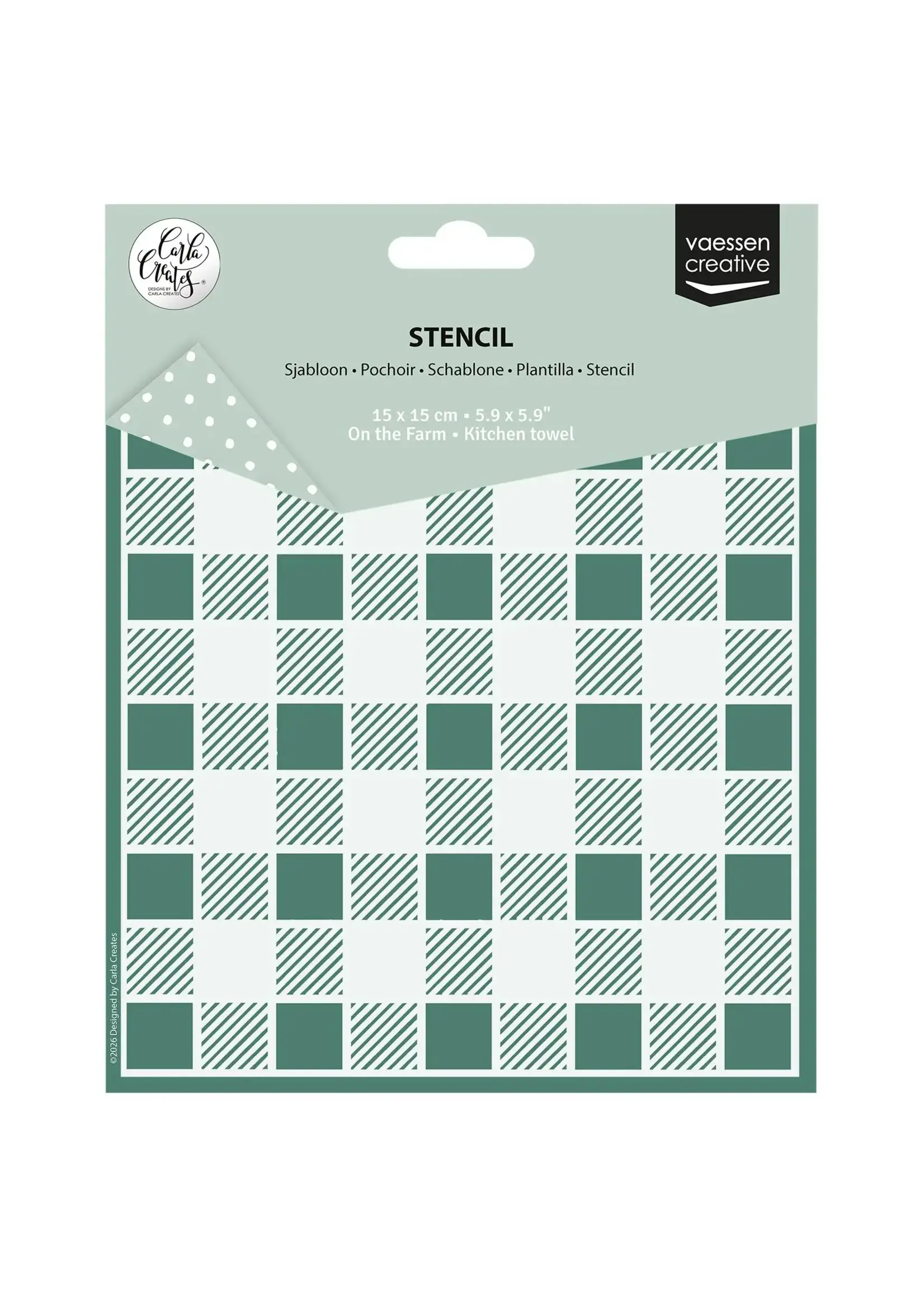 Vaessen Creative • Stencil by Carla Creates Kitchen Towel on the Farm 15x15cm Vaessen Creative CAR0408