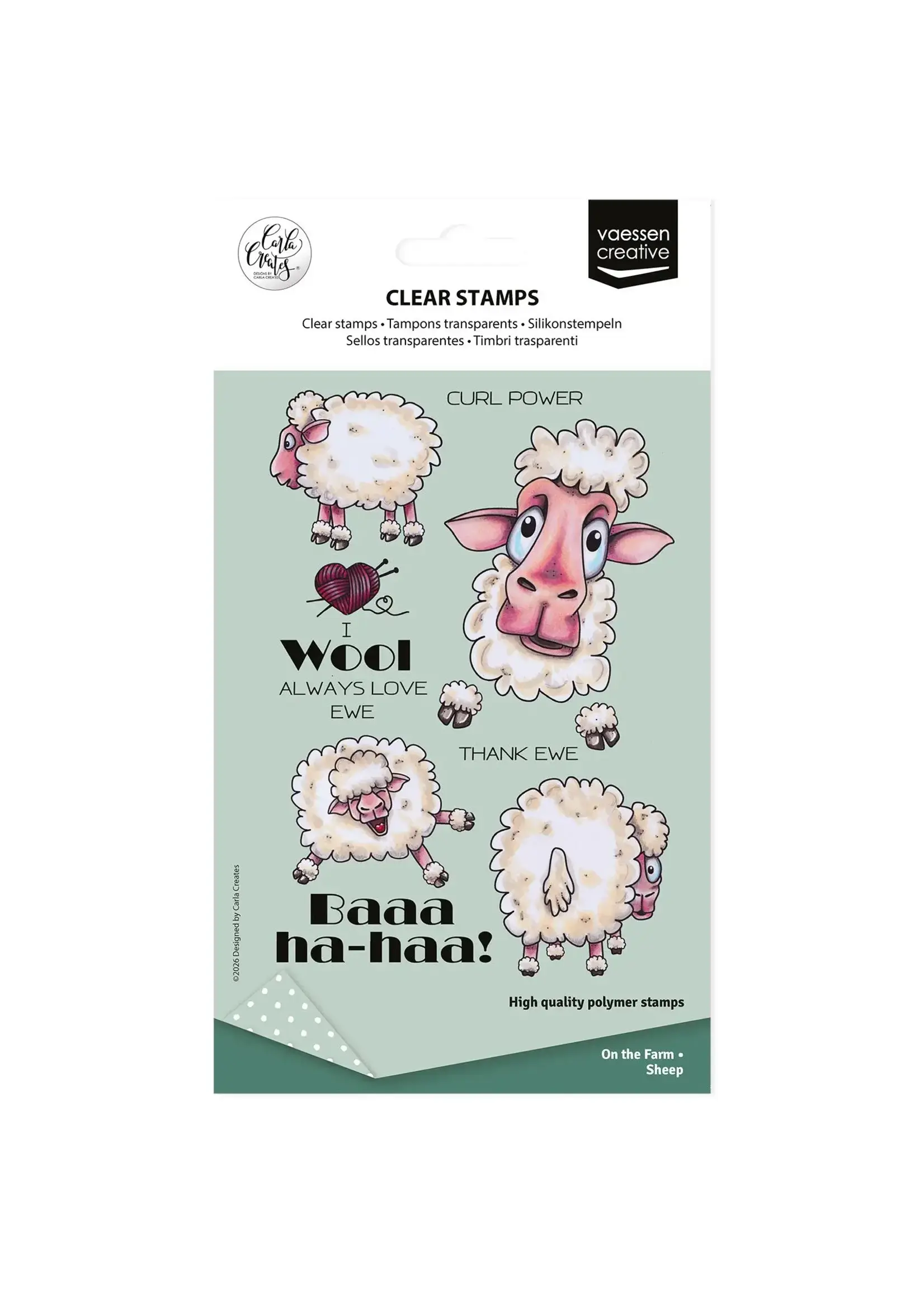 Vaessen Creative • Clear Stamps by Carla Creates Sheep on the Farm 15st. Vaessen Creative CAR0405
