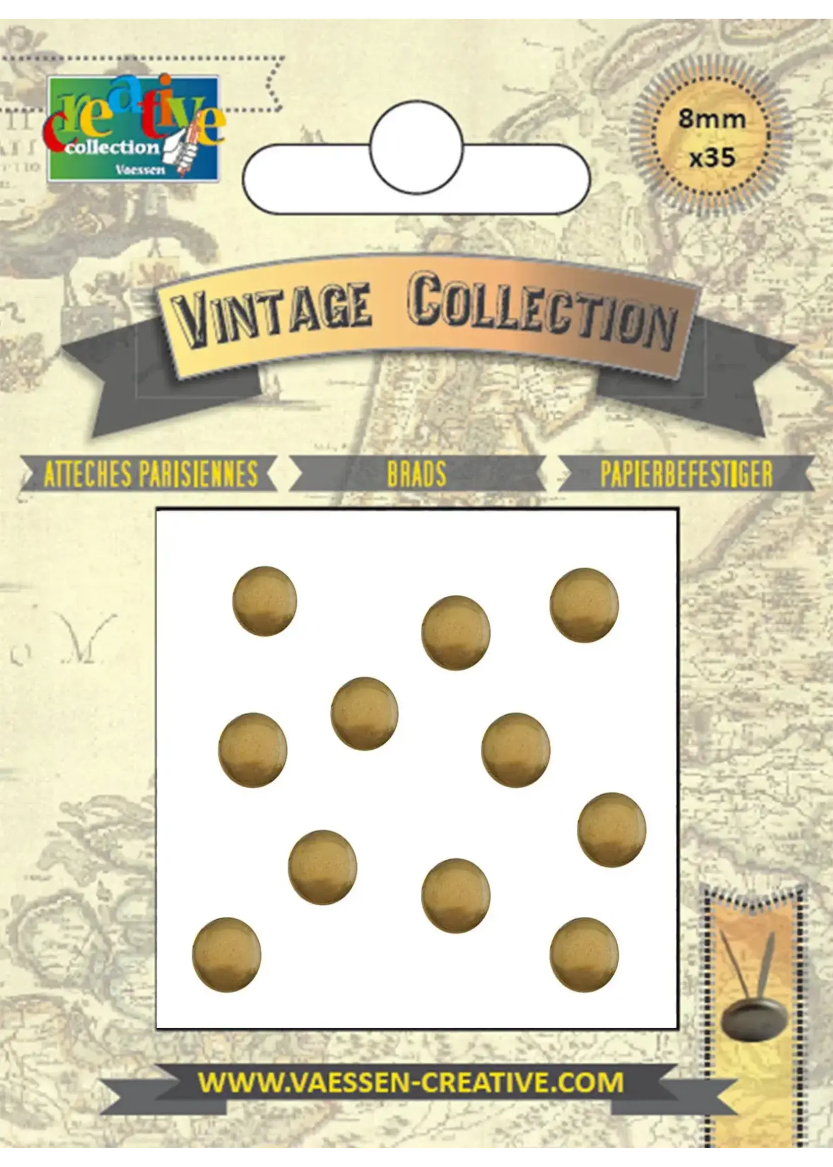 Vaessen Creative • Splitpennen vintage 8mm Antiek Goud Vaessen Creative 2023-925