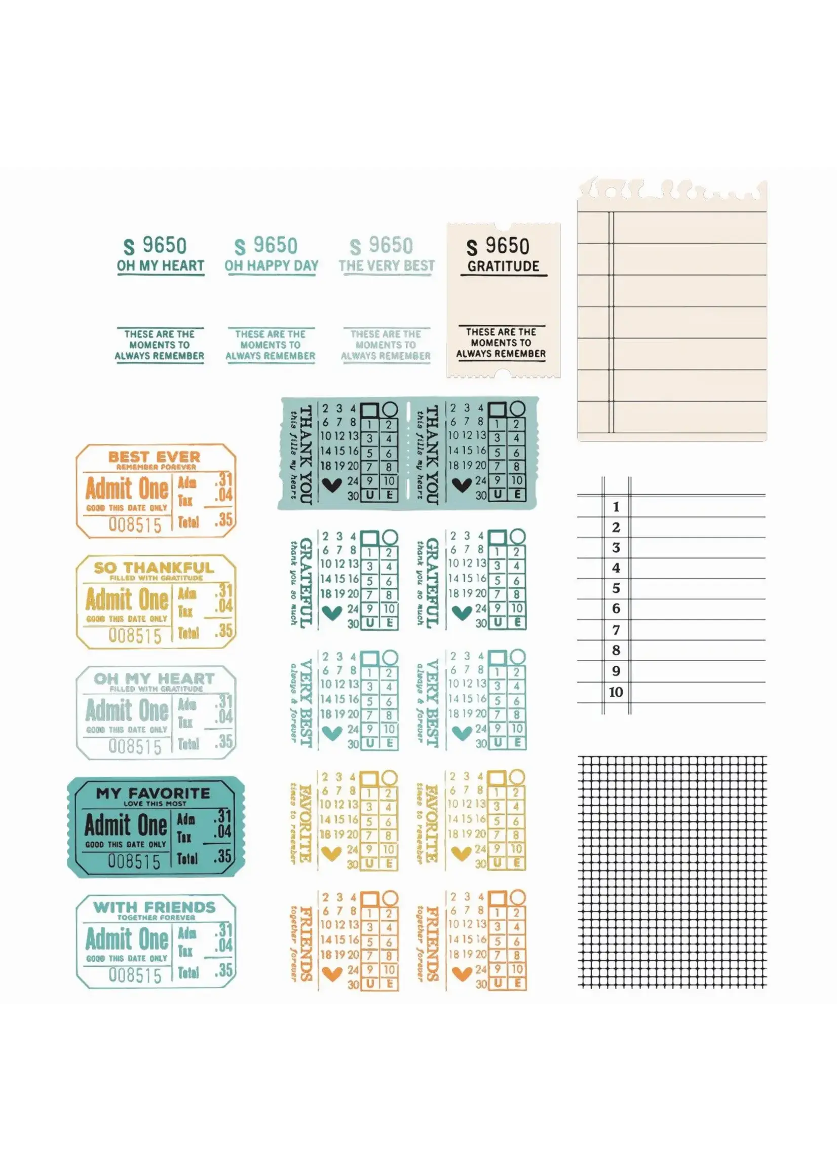 Sizzix • Essentials Clear Stamp Set A5 with Framelits Die Forever Journal 21pcs Sizzix 666705