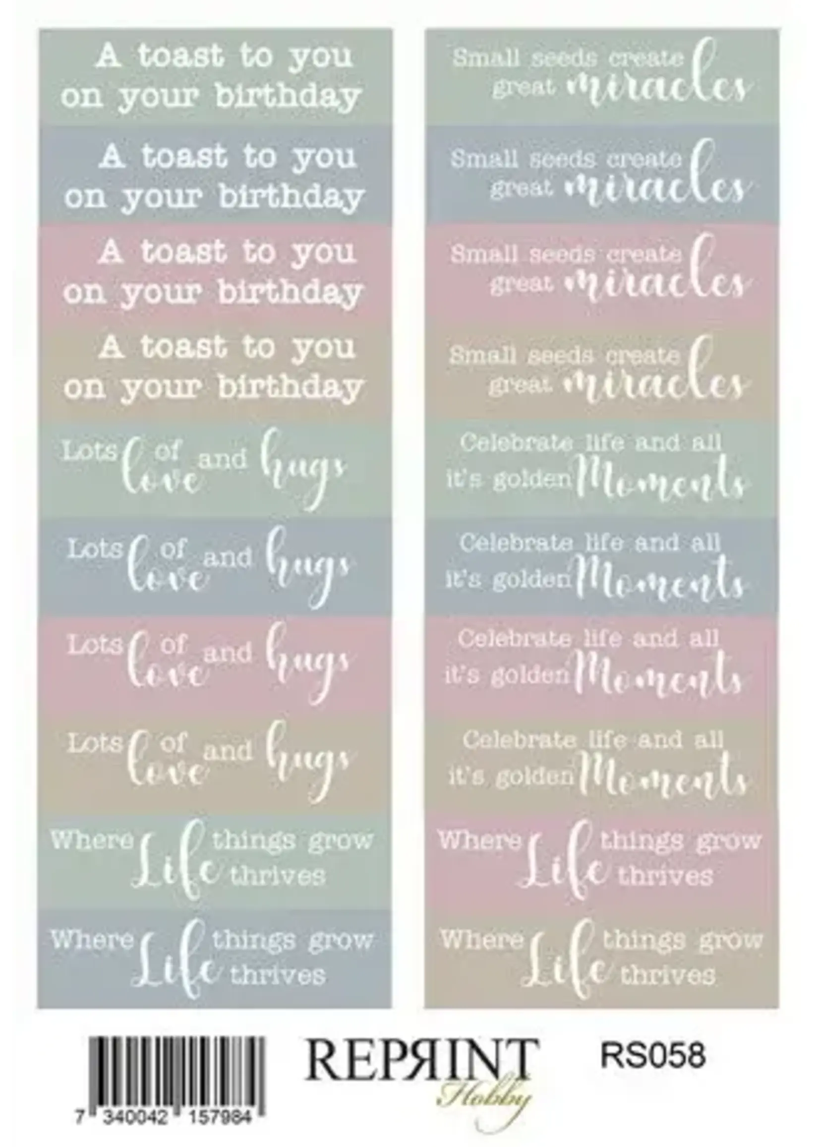 The Pottery 10x16cm Stickers Text (RS058)