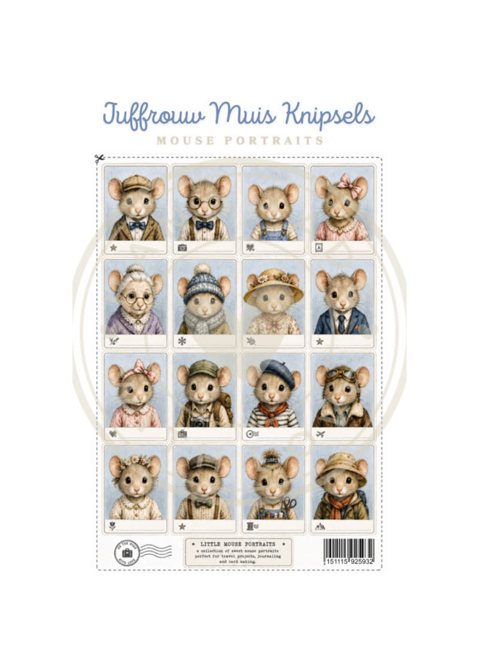 Juffrouw Muis Knipsel - Mouse Portriats