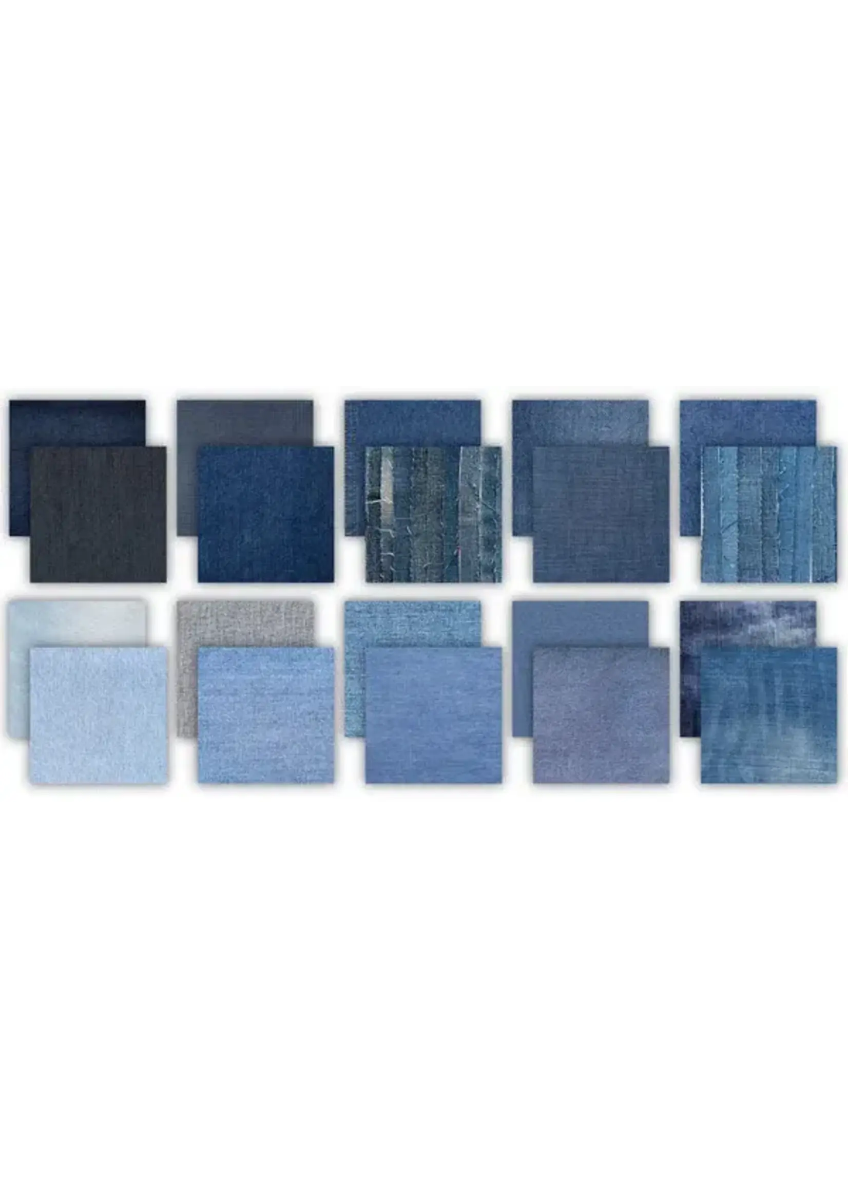 Essentiële knutselpapieren 6x6 inch paperpad denim texturen (CCEPAD044B)