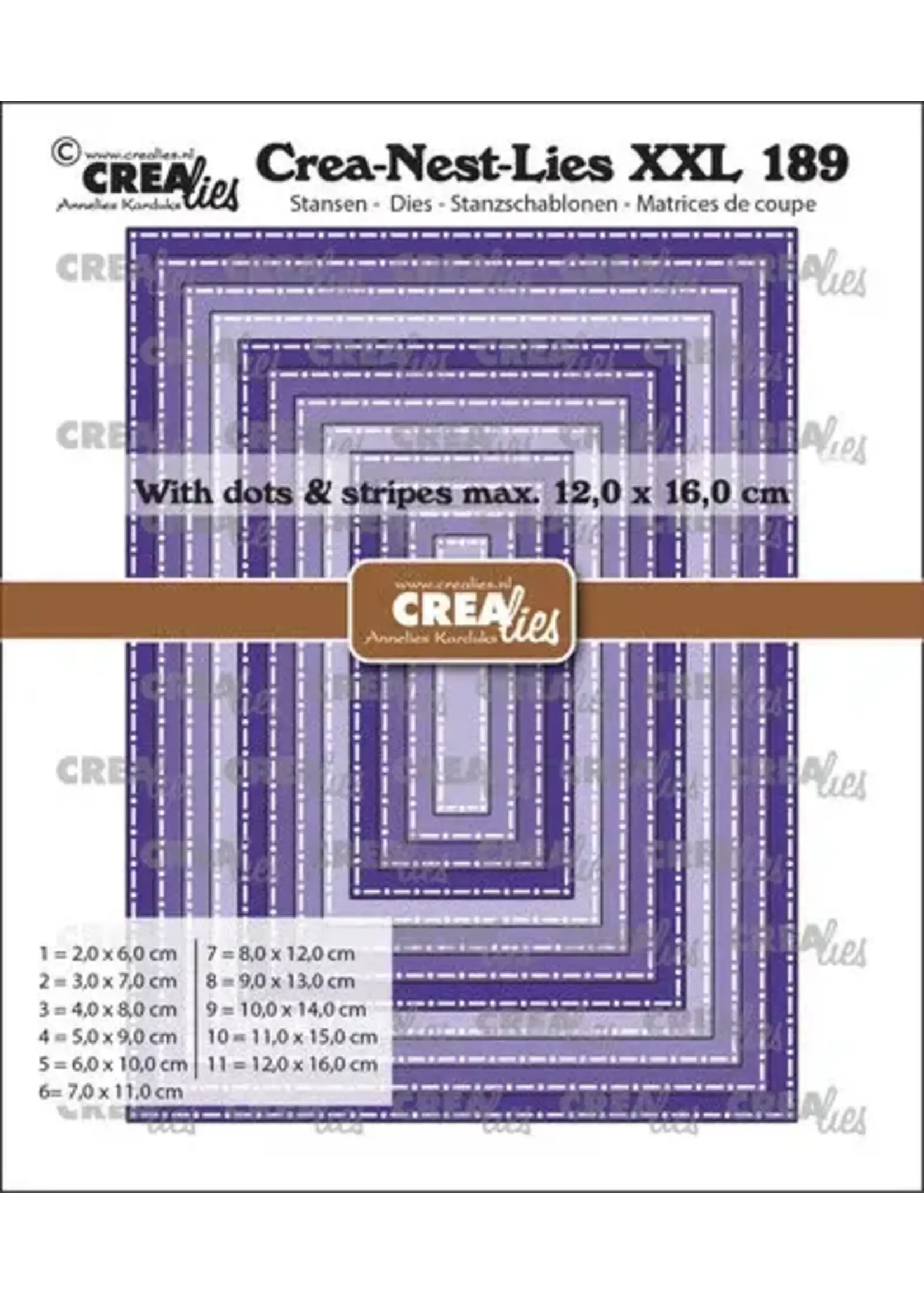 Crea-Nest-Lies XXL Snijrechthoeken met stippen en strepen (CLNestXXL189)