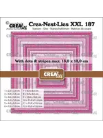Crea-Nest-Lies XXL Sterf Vierkanten met Stippen en Strepen (CLNestXXL187)
