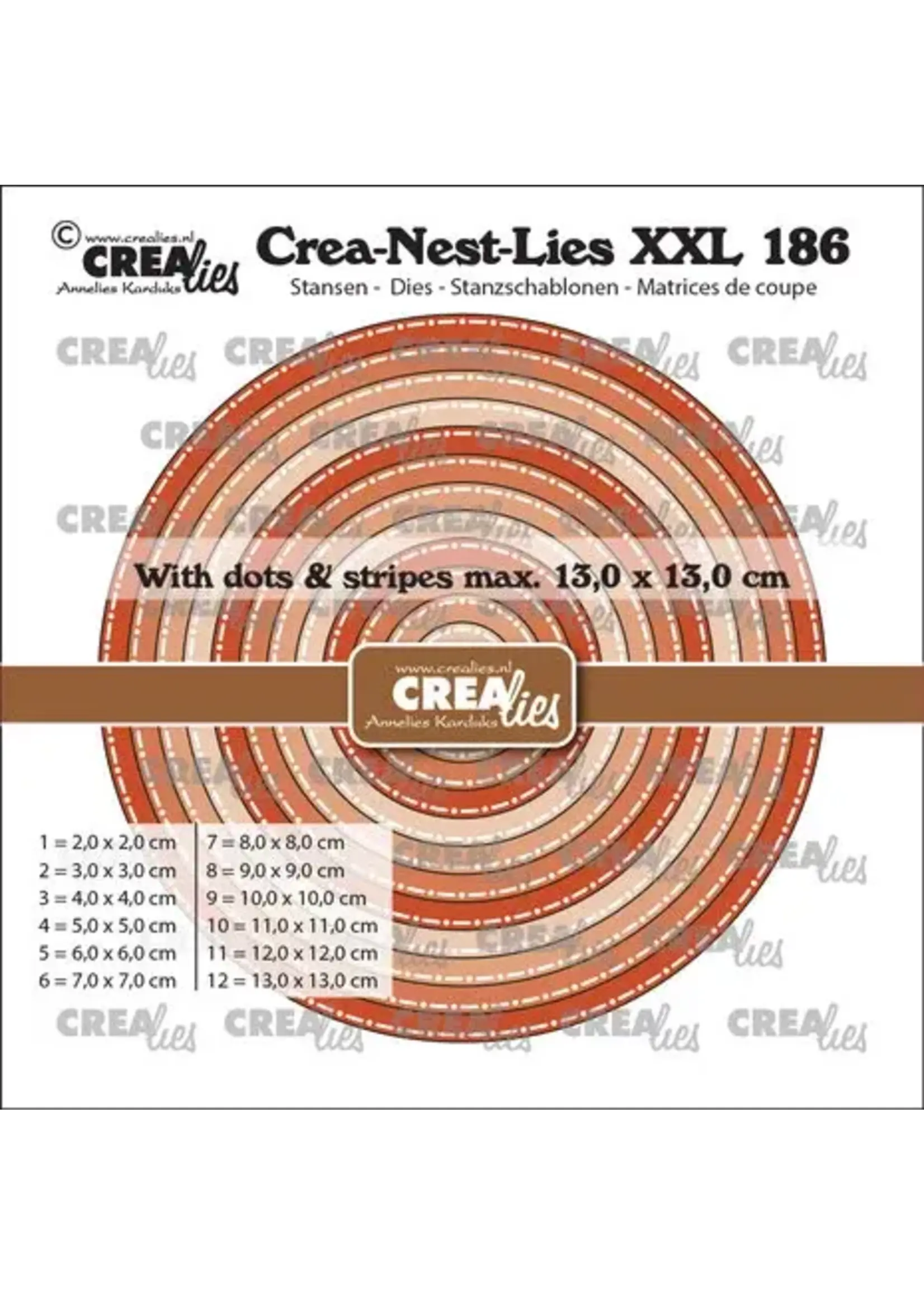 Crea-Nest-Lies XXL Sterfcirkels met Stippen en Strepen (CLNestXXL186)