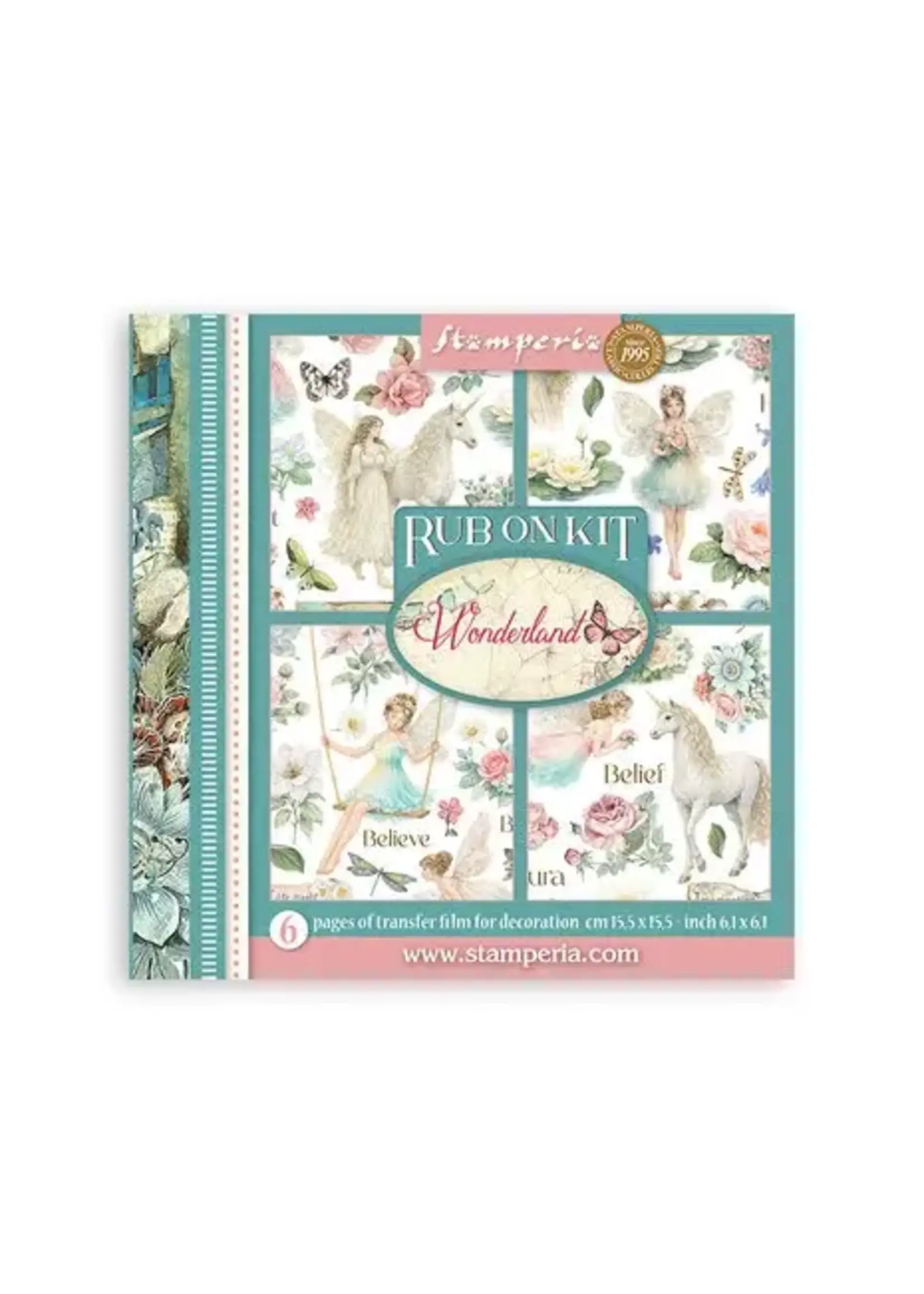 Wonderland Rub-On 15,5x15,5cm Assortment (6pcs) (DFLRBX15)