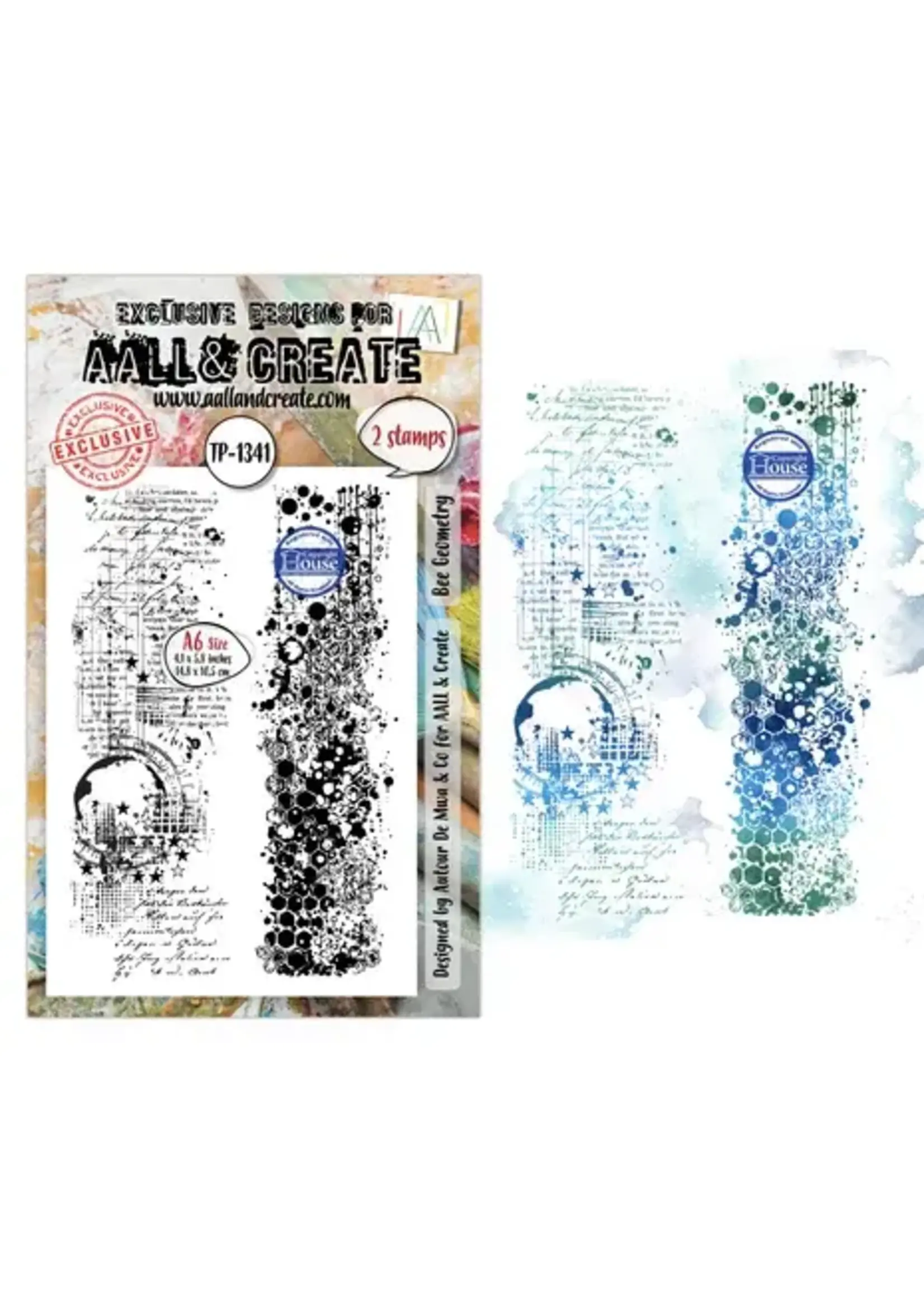 Geometric Gazette A6 Stamp Sets Bee Geometry by Autour De Mwa & Co (AALL-TP-1341)