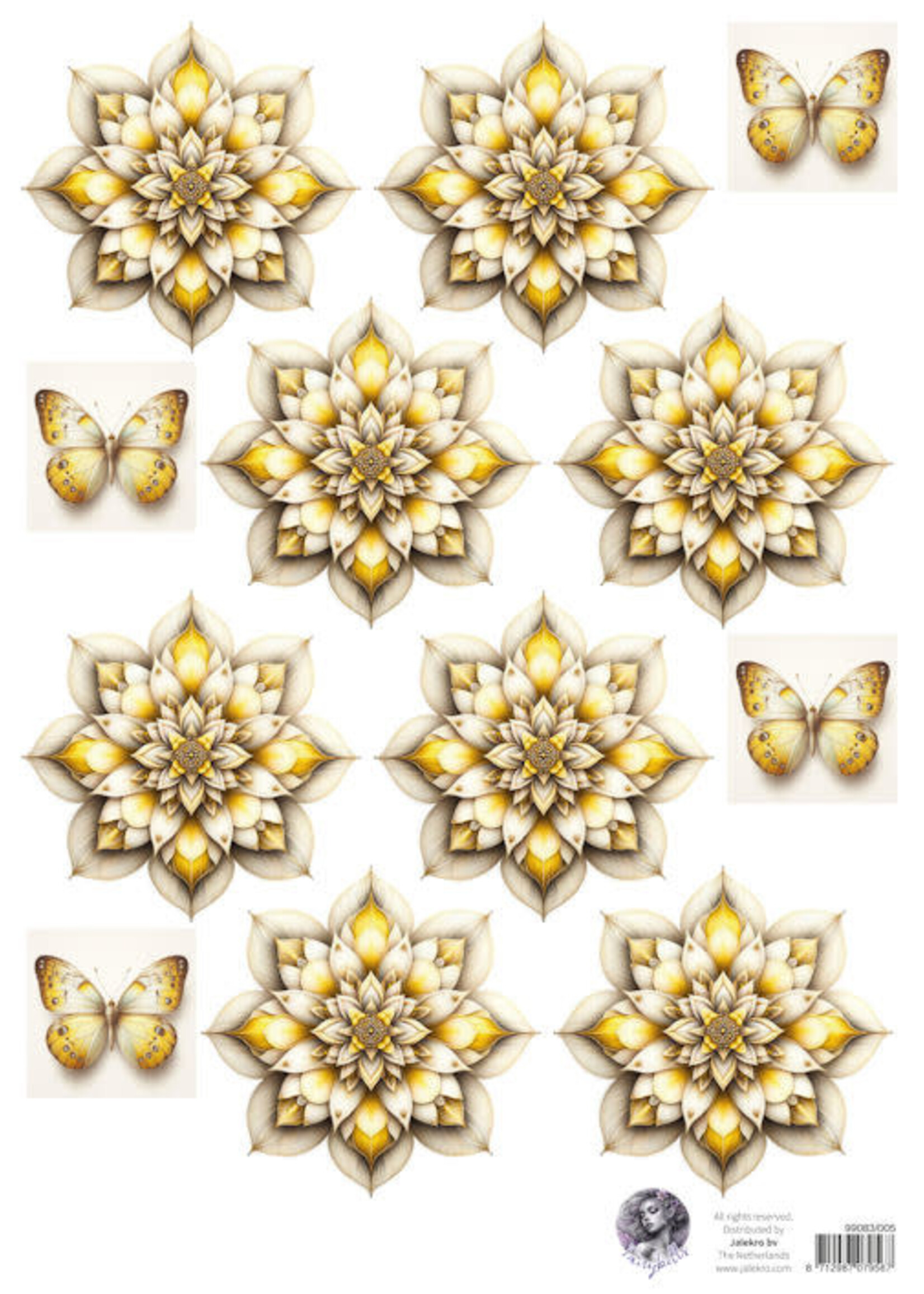 Fairybells combi knipvel voor pop-up en decoupage - geel A