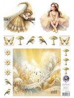 Fairybells combi knipvel voor pop-up en decoupage - geel B