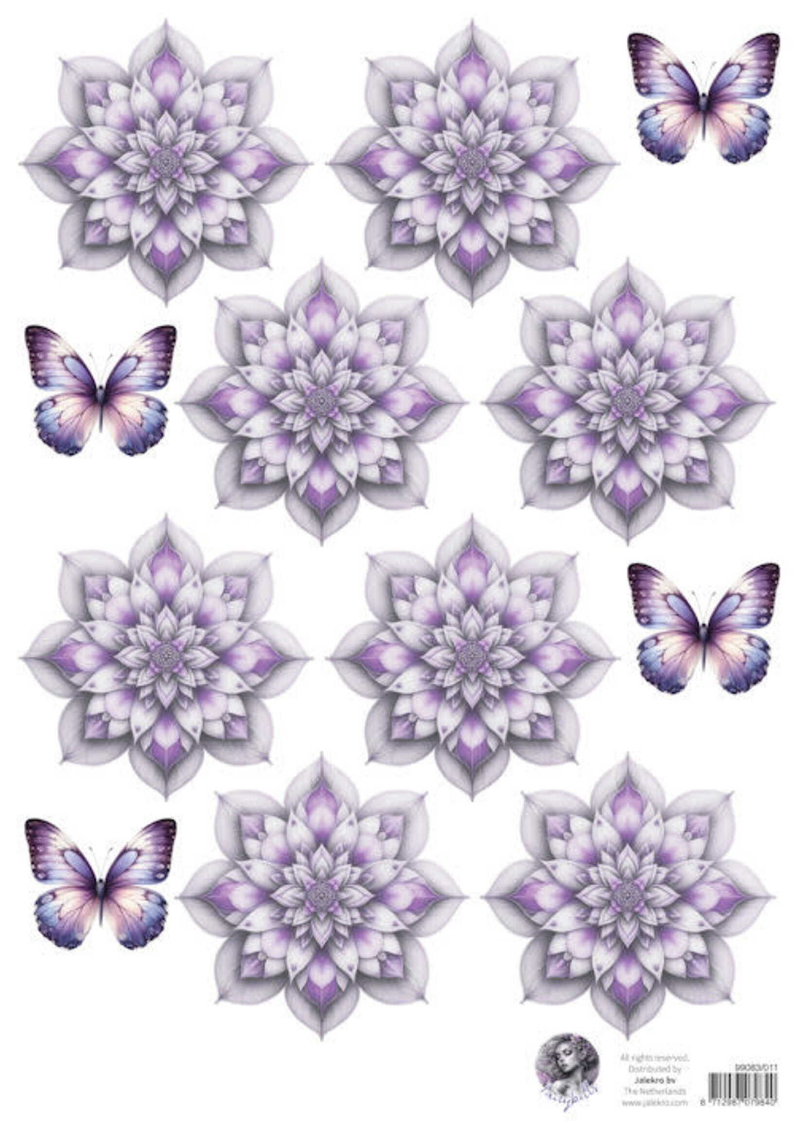 Fairybells combi knipvel voor pop-up en decoupage - lila A