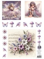 Fairybells combi knipvel voor pop-up en decoupage - lila B