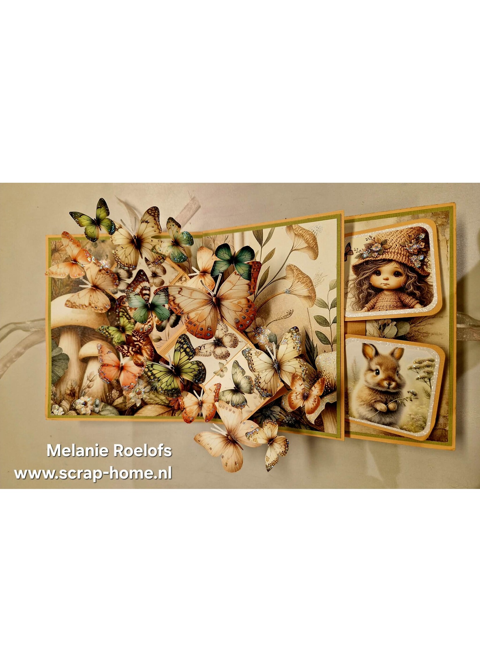 Pop-up kaart met Fairybells vlinders Melanie