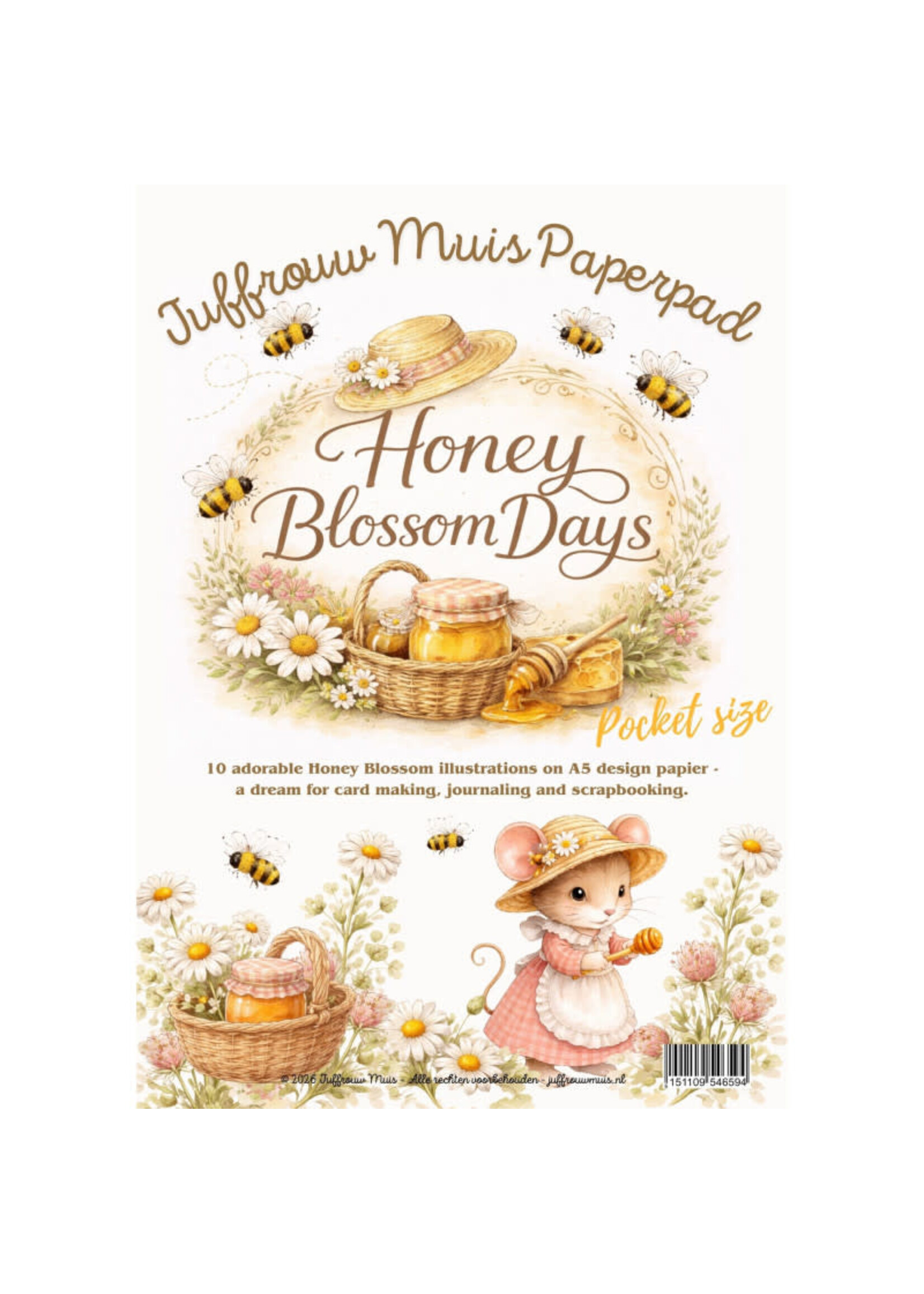 Juffrouw Muis Paperpad - Pocket Size - Honey Blossom Day