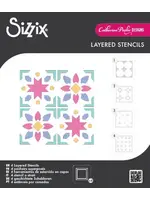 Mini Layered Stencils Print & Pattern Patchework Tile (4pcs) by Catherine Pooler (667119)