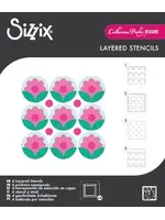 Mini Layered Stencils Print & Pattern Daisy (4pcs) by Catherine Pooler (667113)