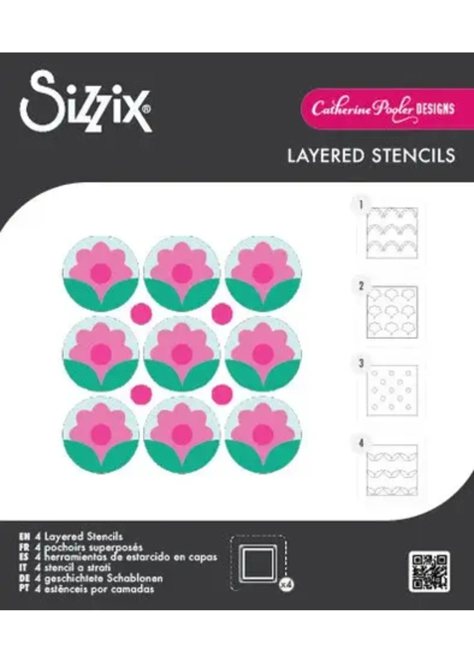 Mini Layered Stencils Print & Pattern Daisy (4pcs) by Catherine Pooler (667113)