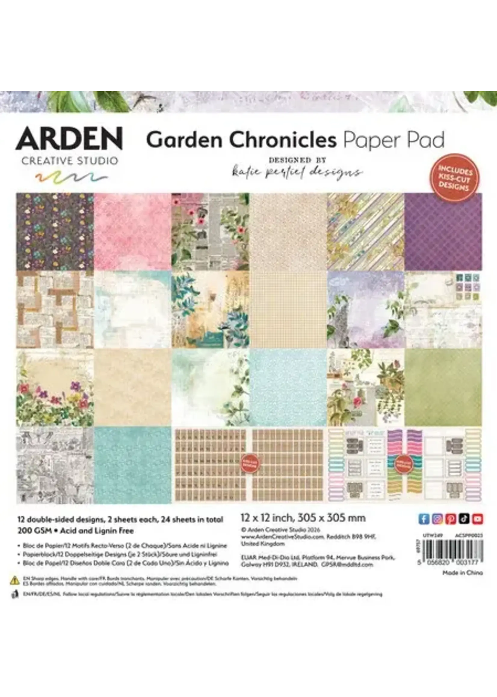Garden Chronicles 12x12 Inch Paper Pad by Katie Pertiet (ACSPP0023)