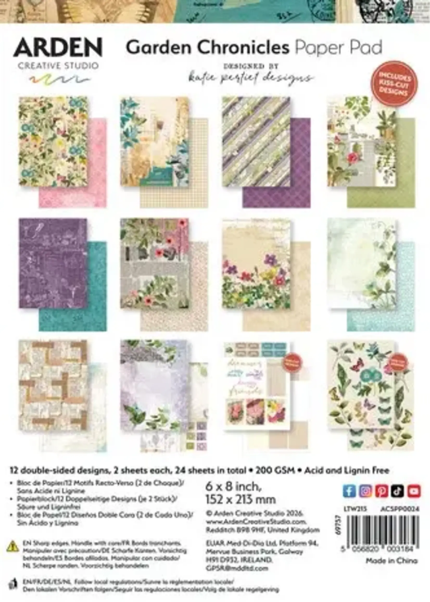 Garden Chronicles 6x8 Inch Paper Pad by Katie Pertiet (ACSPP0024)