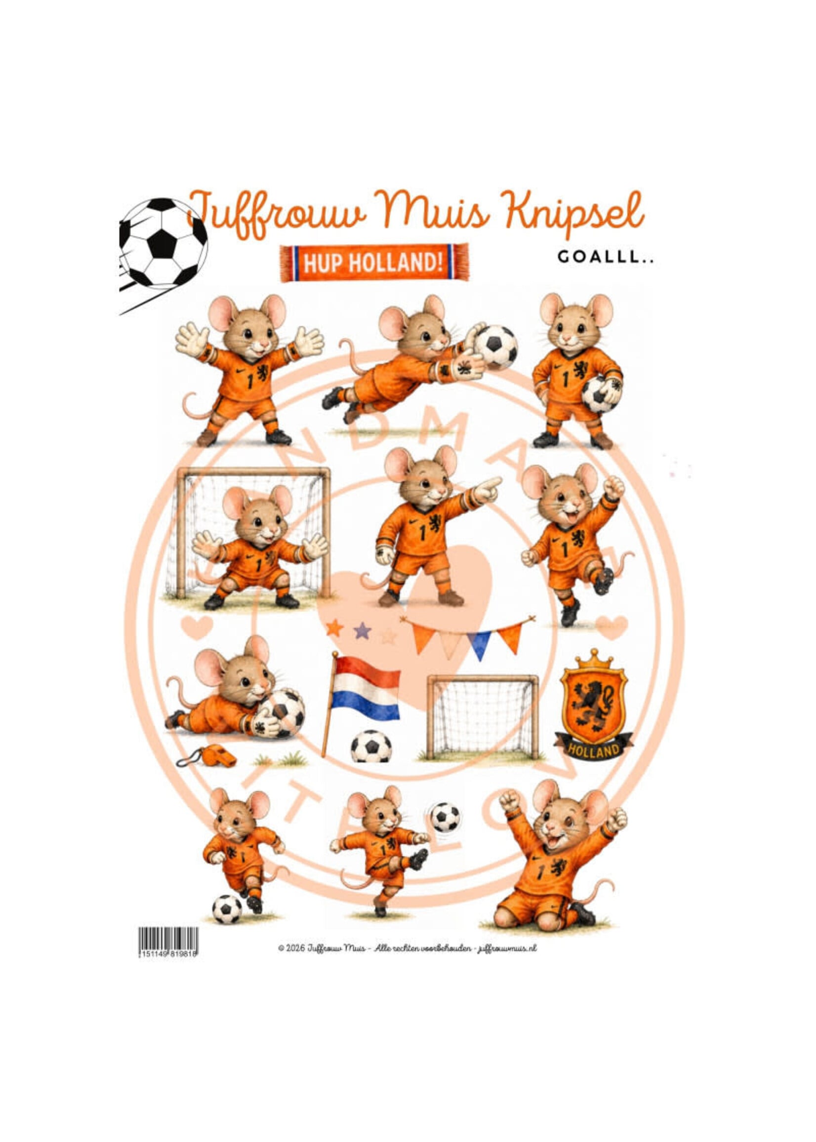 Juffrouw Muis Knipsel - Hup Holland - Goalll