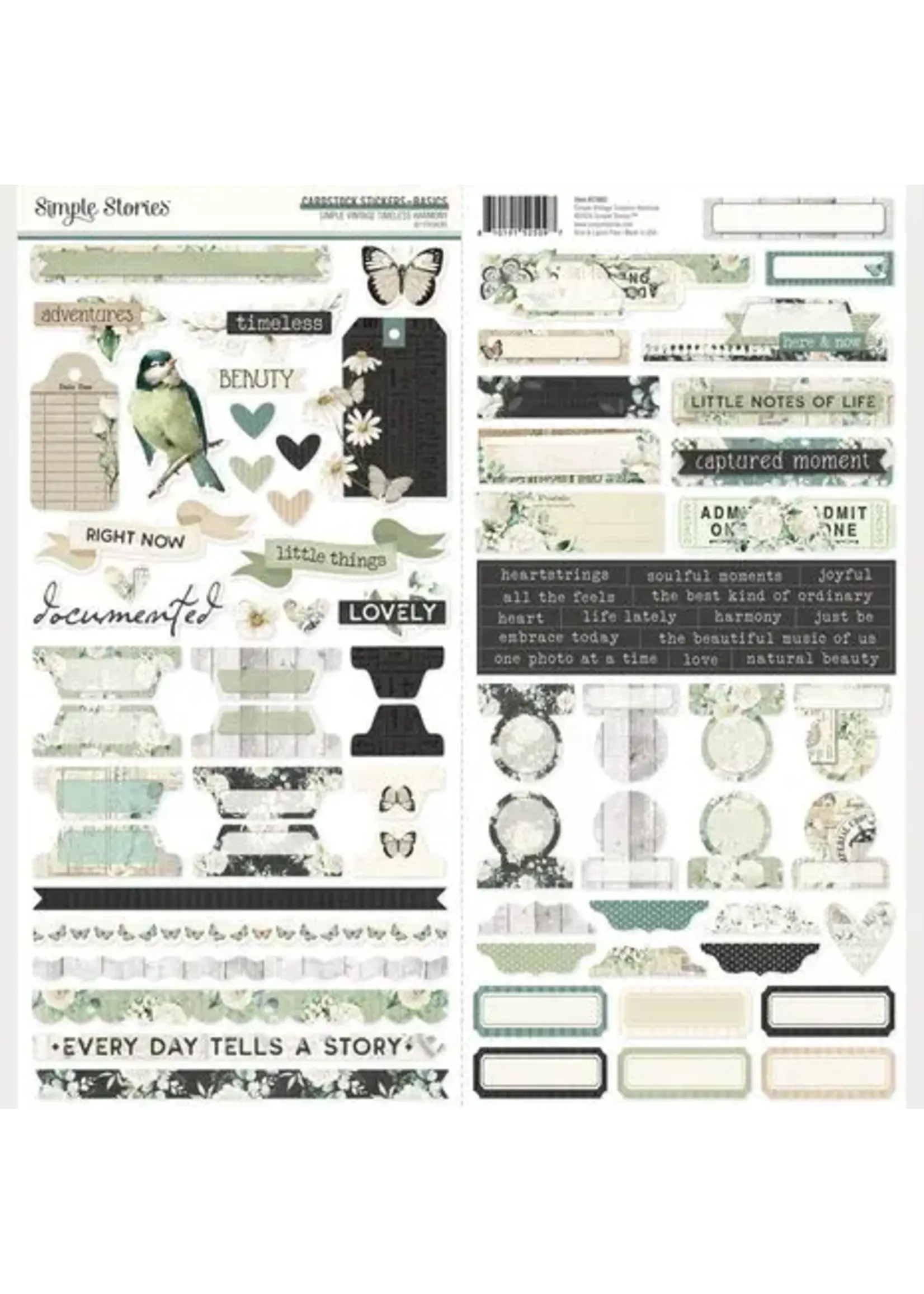 Simple Vintage Timeless Harmony Cardstock Stickers Basics (27003)