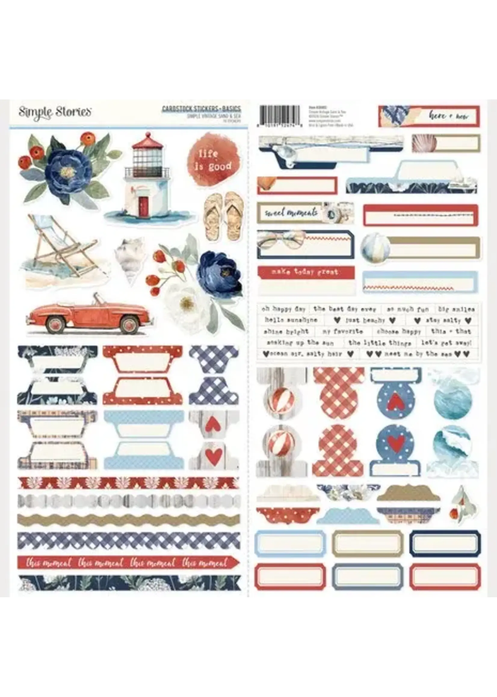 Simple Vintage Sand & Sea Cardstock Stickers Basics (26903)